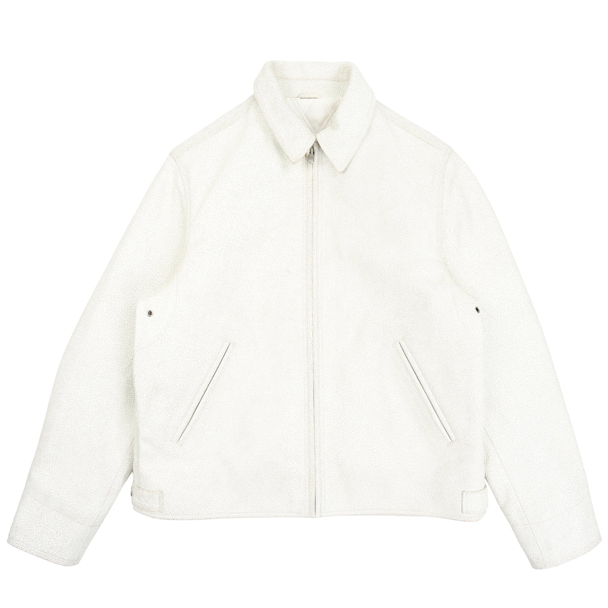 Stussy Garage Jacket Cracked Leather- White Crack