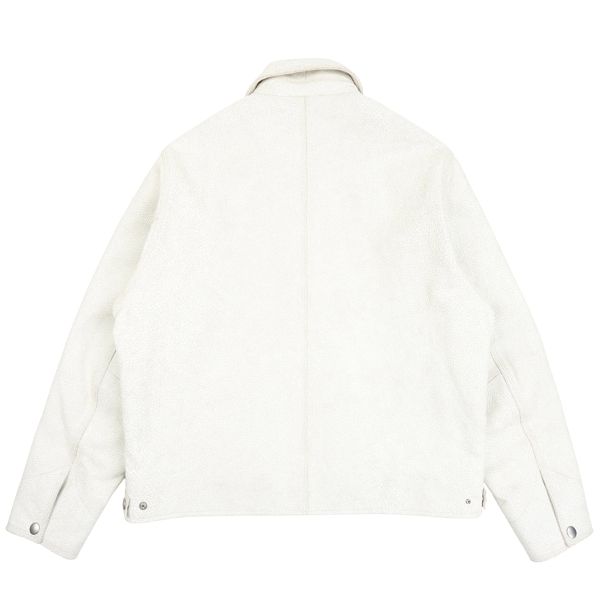 Stussy Garage Jacket Cracked Leather- White Crack