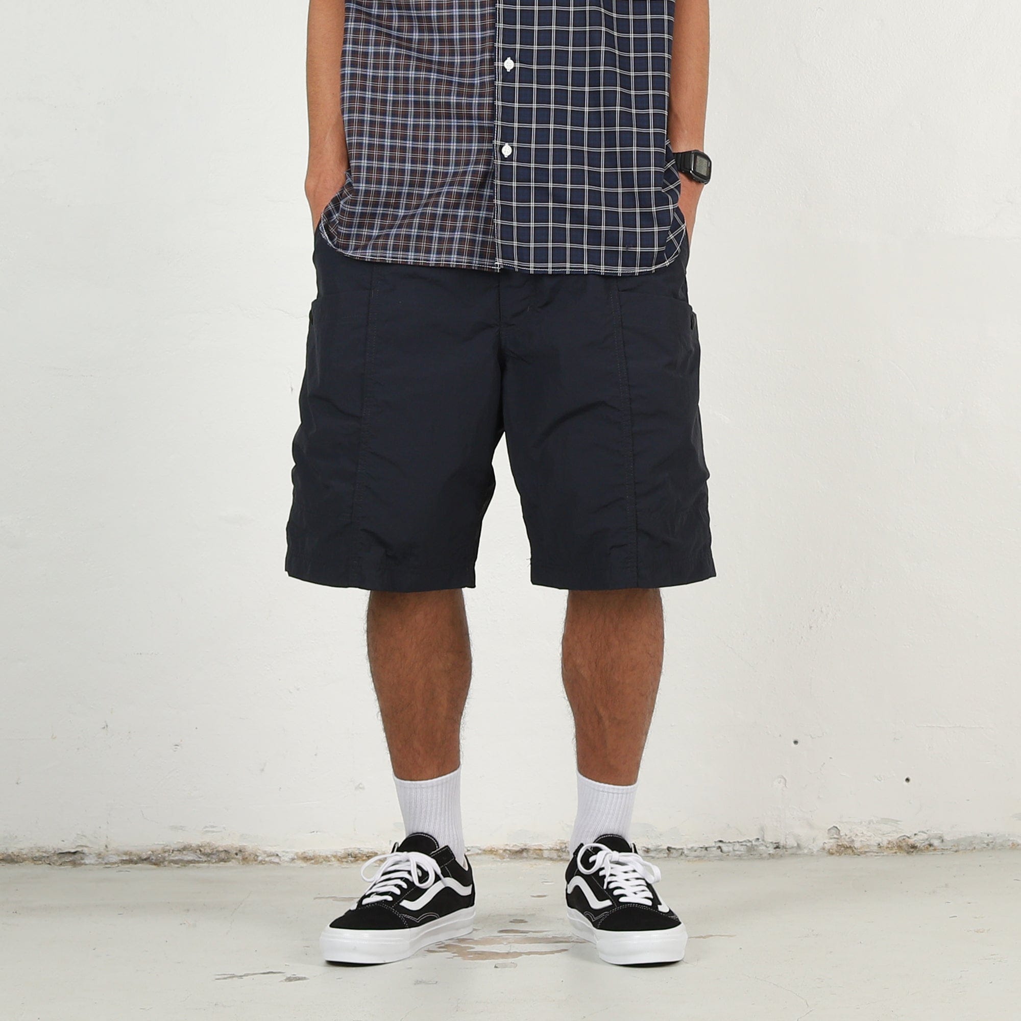 Cdg Homme Nylon Tussah Shorts - Navy