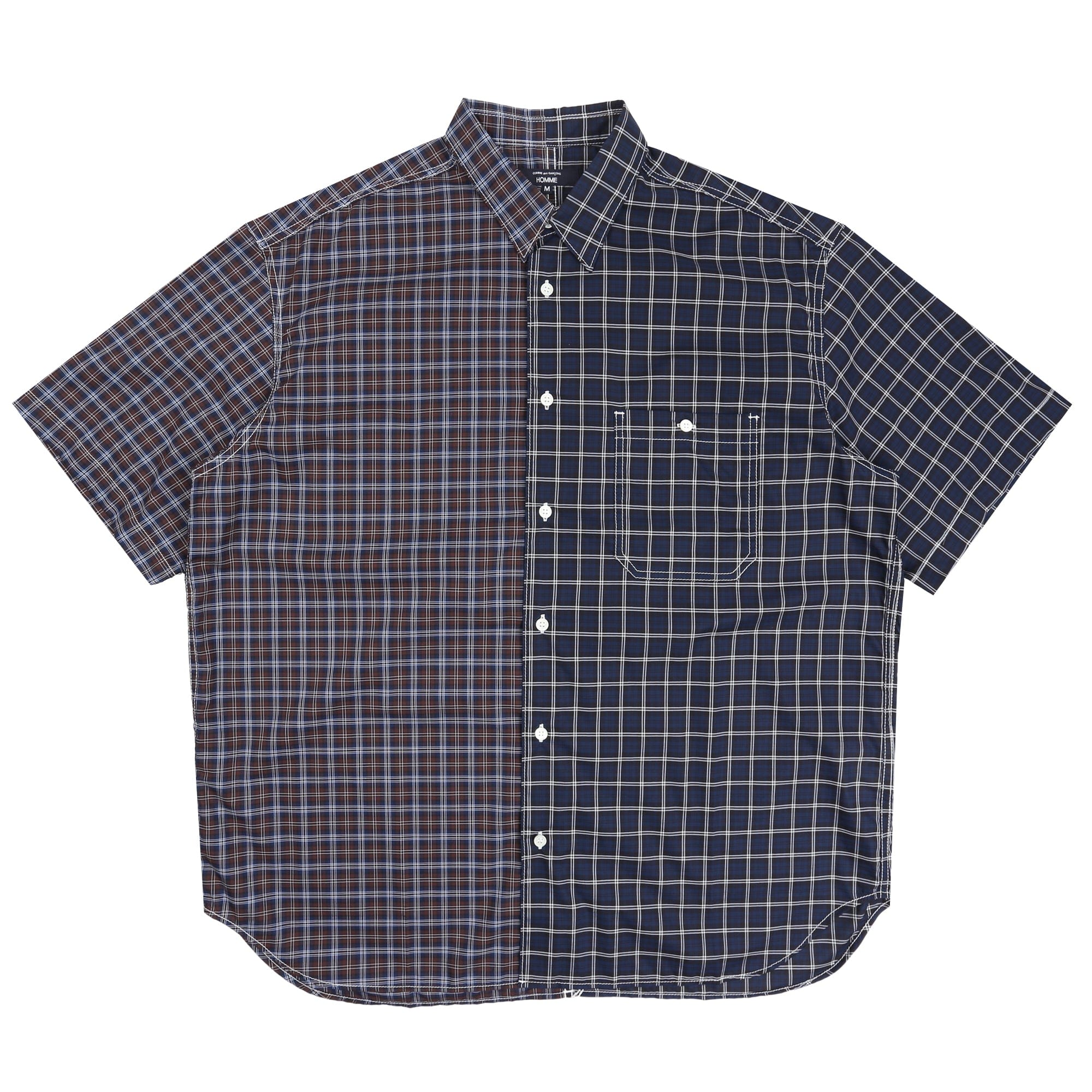 Cdg Homme Cotton Check Shirt - Navy/Black