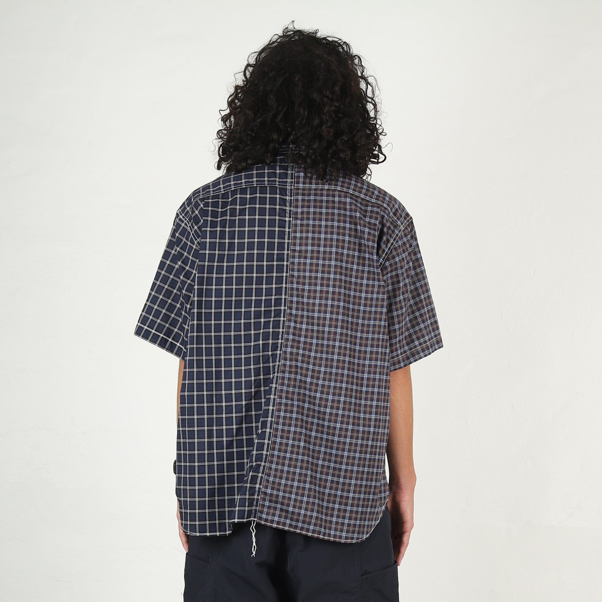 Cdg Homme Cotton Check Shirt - Navy/Black