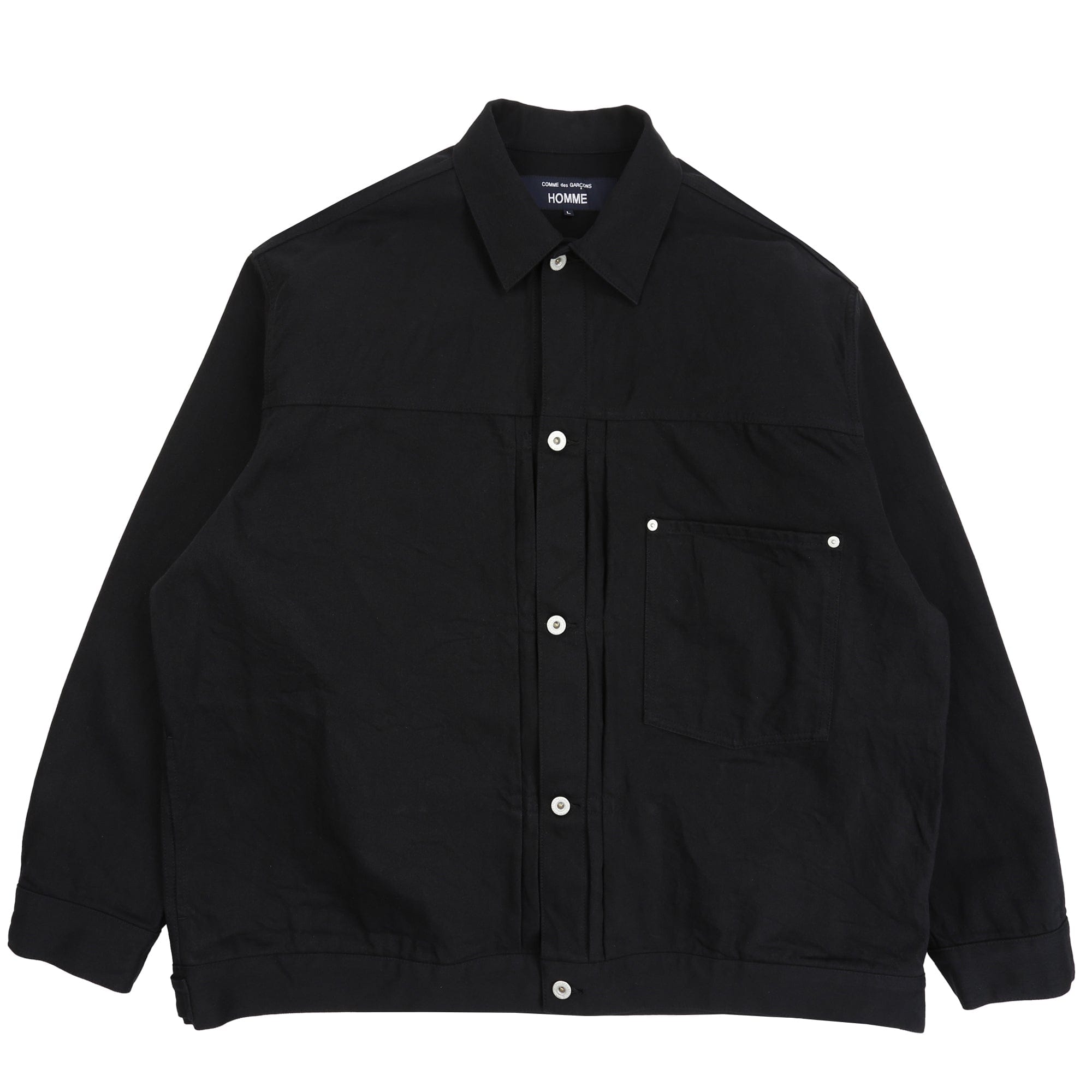 CDG HOMME Denim Garment Washed Jacket - Black