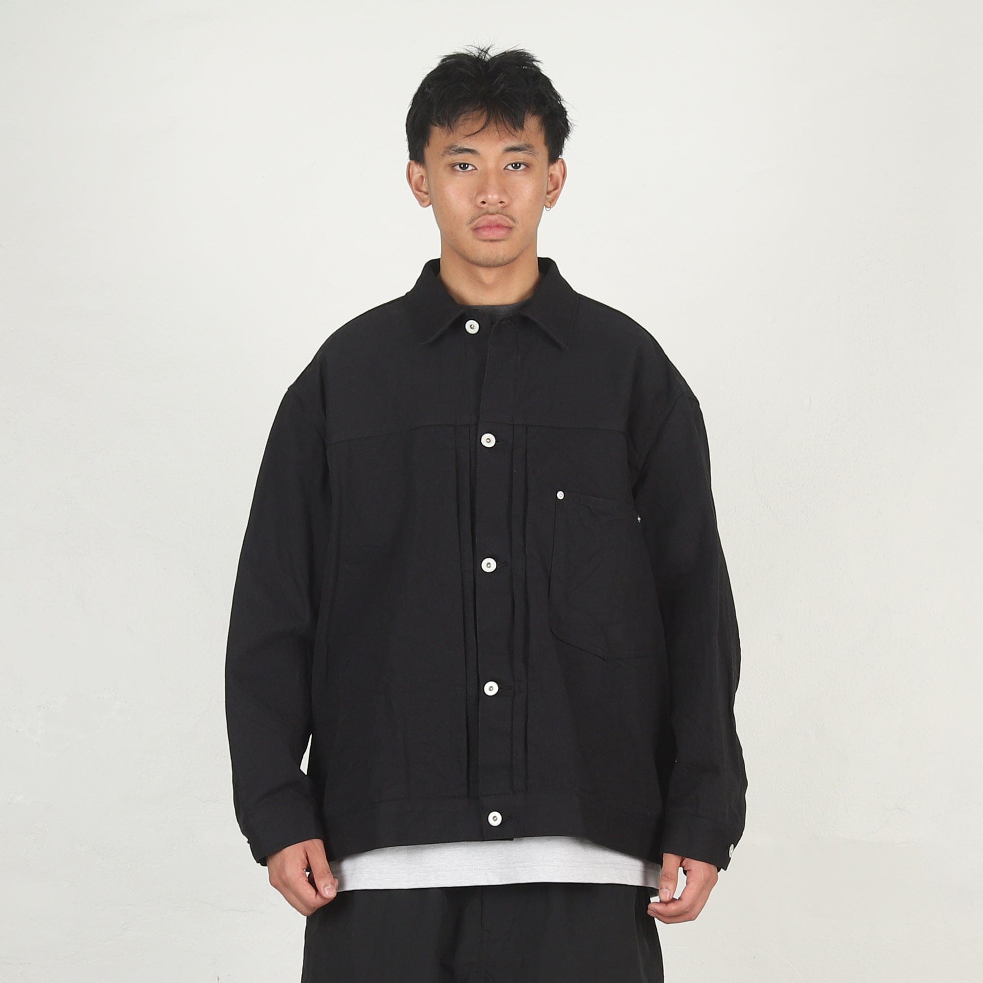 CDG HOMME Denim Garment Washed Jacket - Black