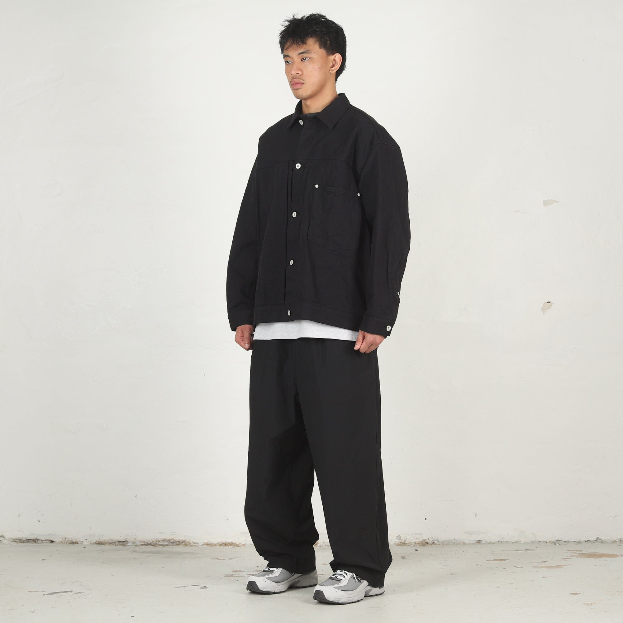 CDG HOMME Denim Garment Washed Jacket - Black
