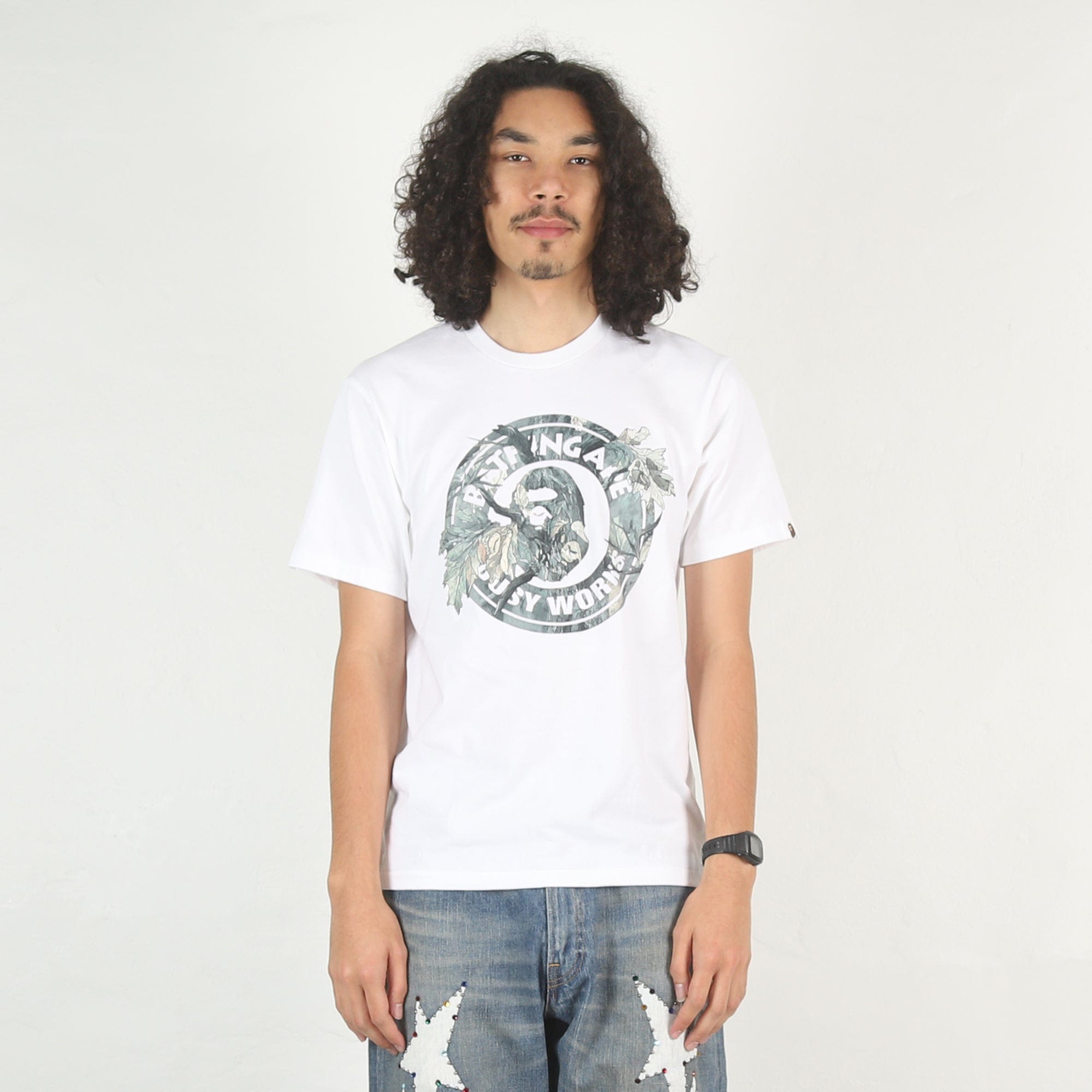 BAPE Tree Edge Camo Busy Works T-Shirt - White