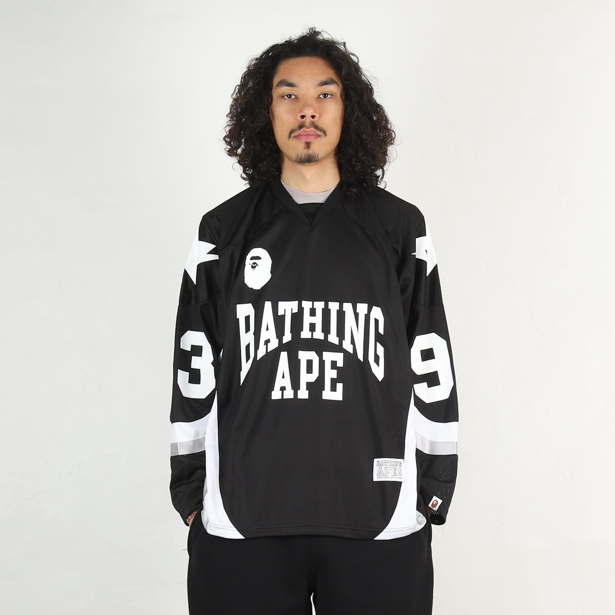 BAPE Line Camo Jacquard Ice Hockey Jersey - Black