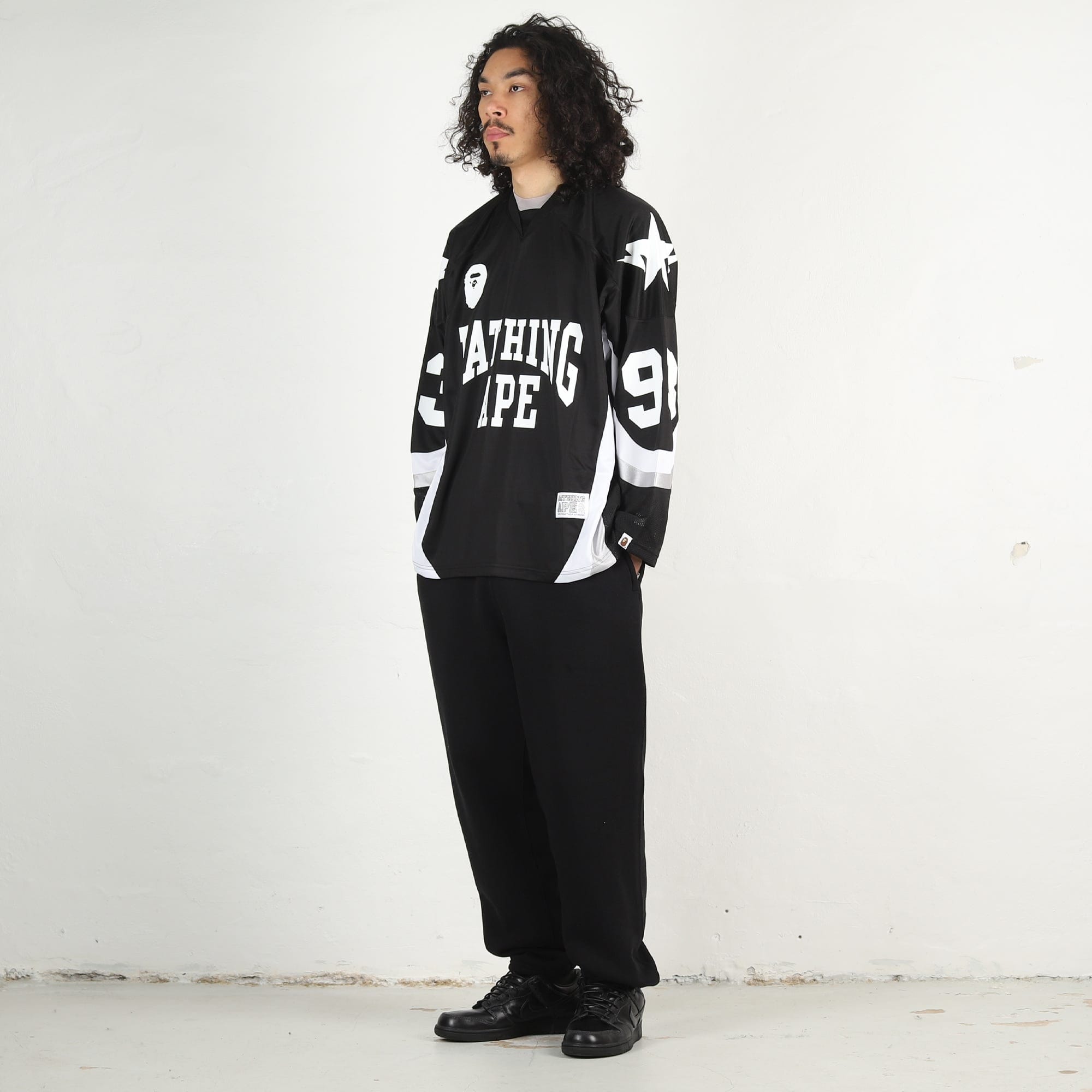 BAPE Line Camo Jacquard Ice Hockey Jersey - Black