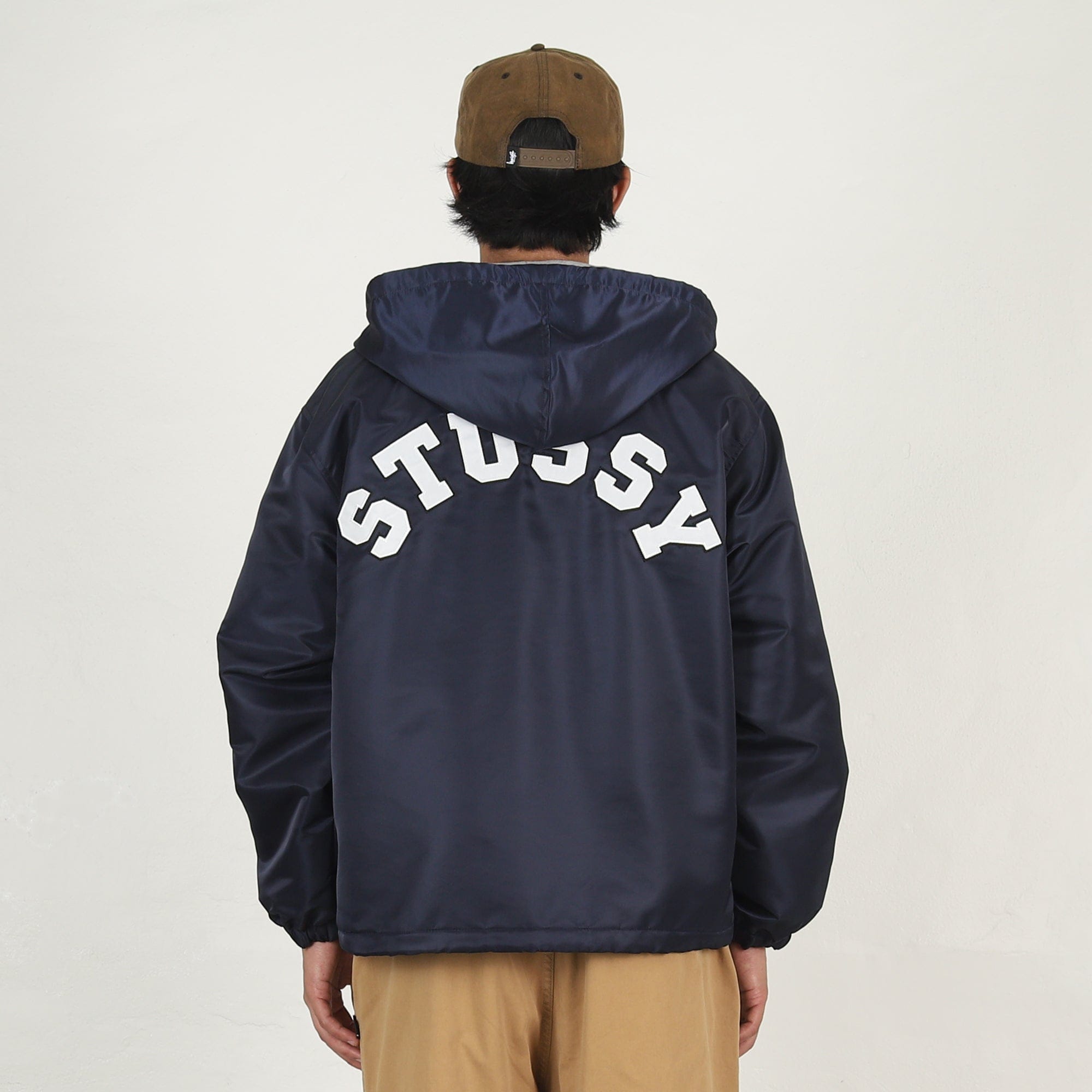 Stussy Hooded Coaches Jacket- Navy