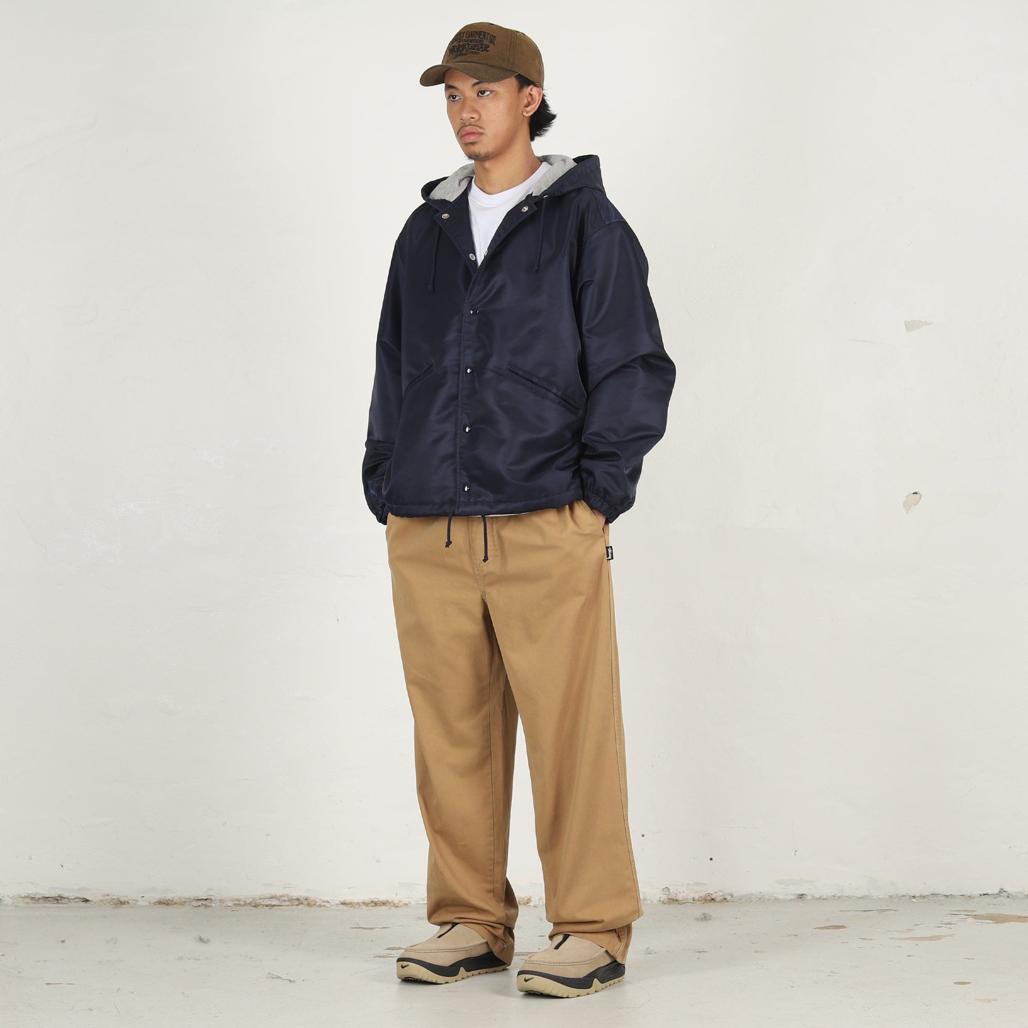 Stussy Hooded Coaches Jacket- Navy