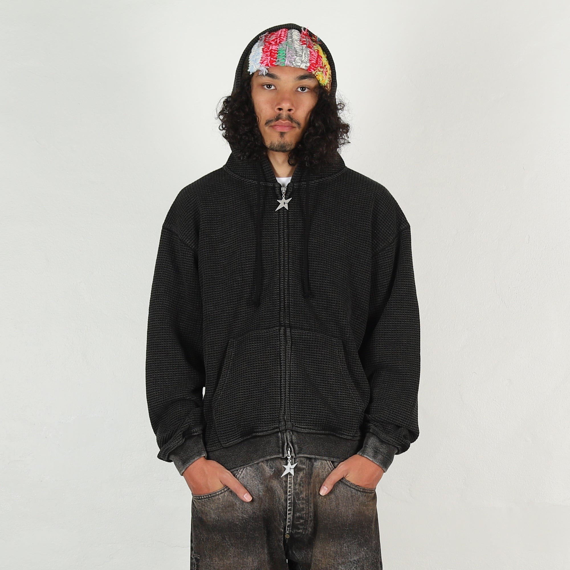 Carpet C-Star Double Zip Thermal Hoodie - Black