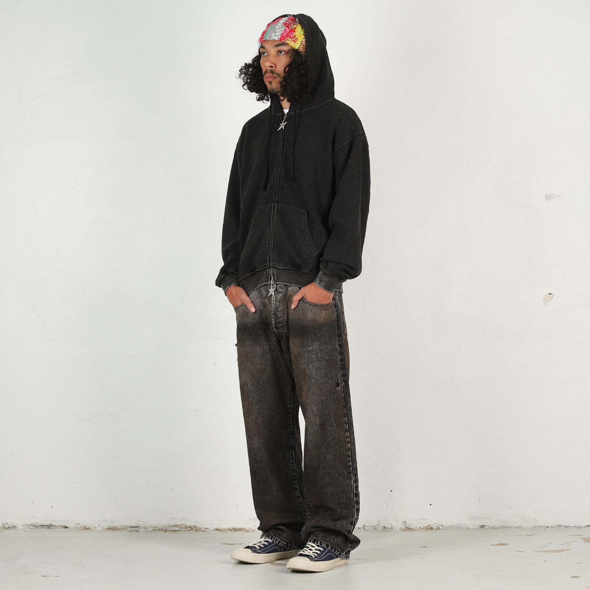 Carpet C-Star Double Zip Thermal Hoodie - Black