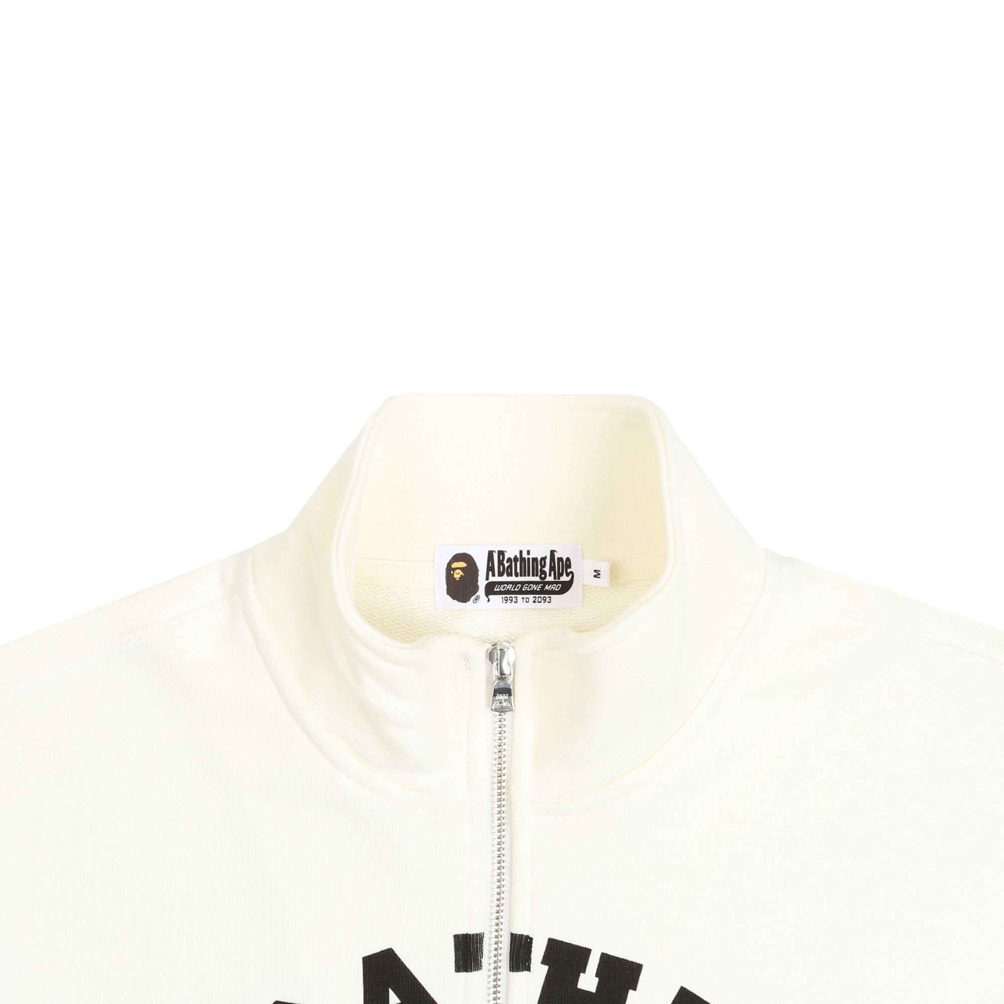 BAPE College Half Zip Relaxed Sweatshirt - Ivory