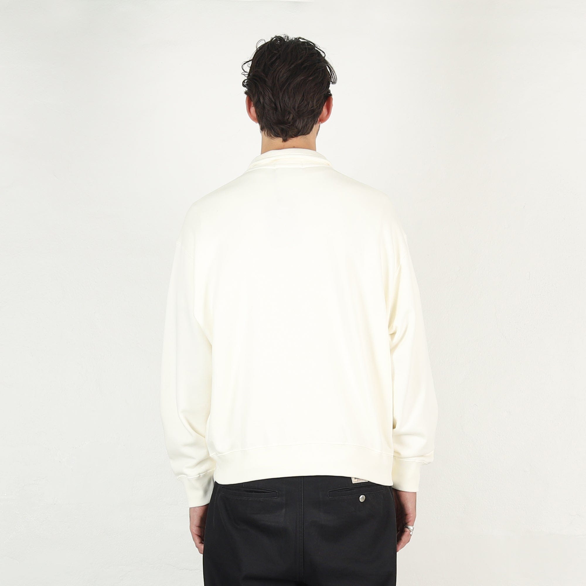 BAPE College Half Zip Relaxed Sweatshirt - Ivory