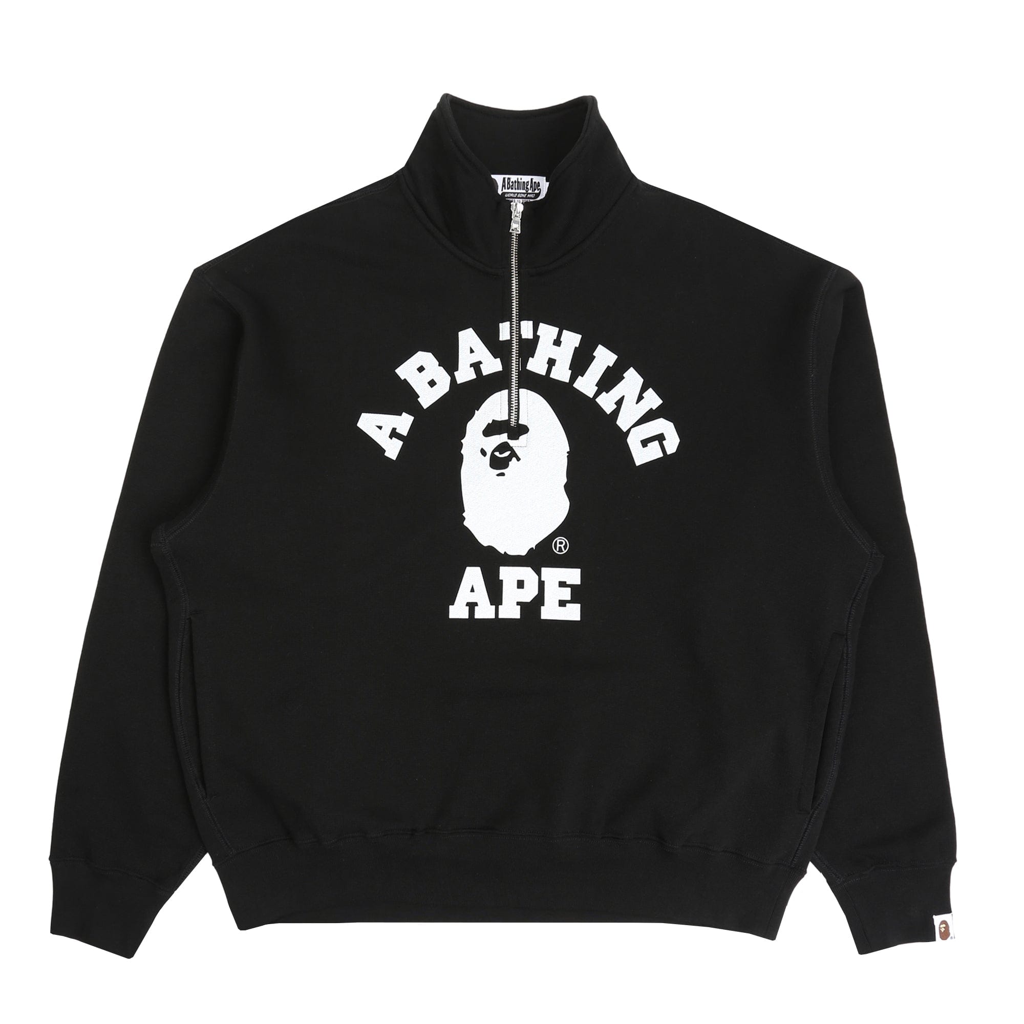 BAPE College Half Zip Relaxed Sweatshirt - Black