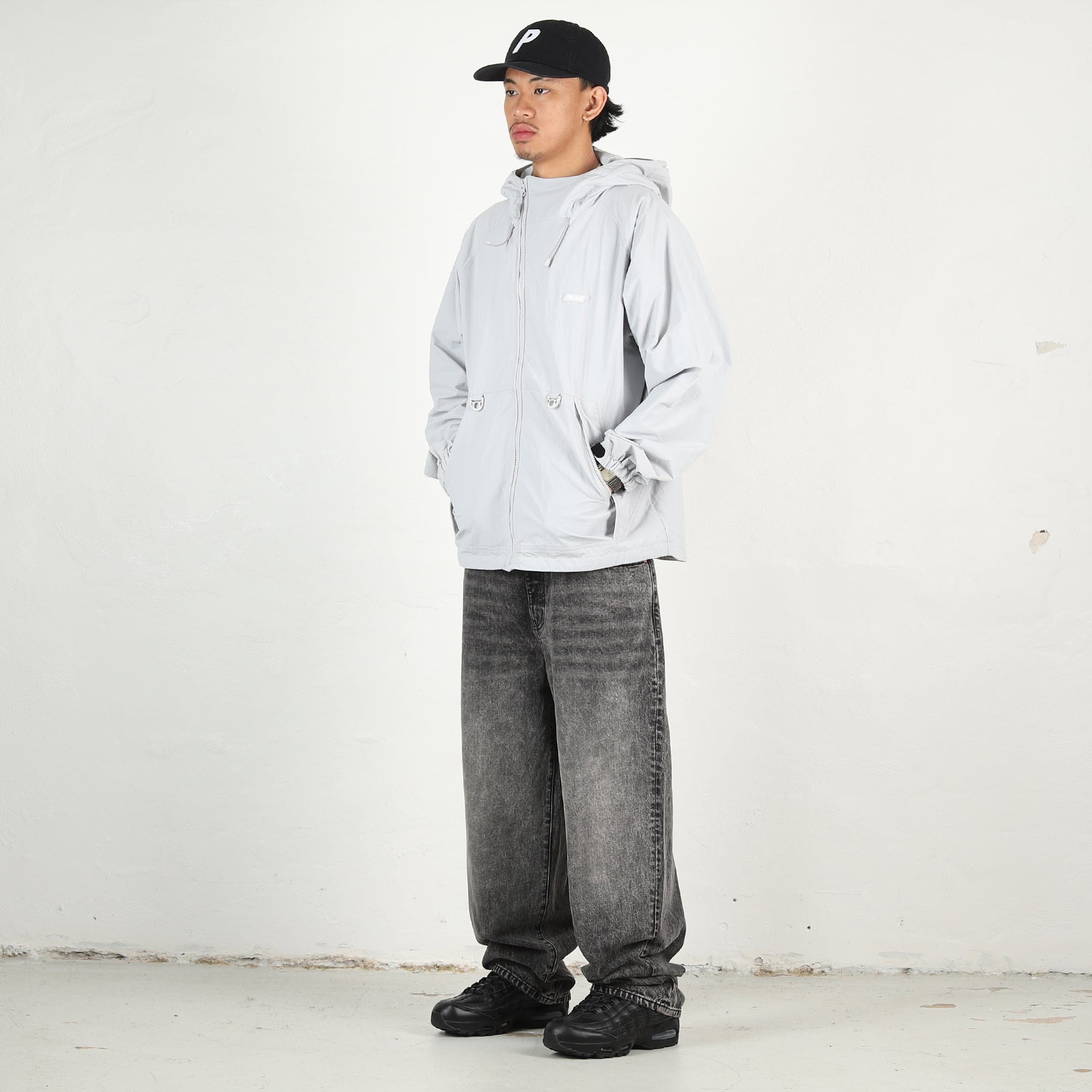 Palace Asym Shell Jacket - Concrete Grey