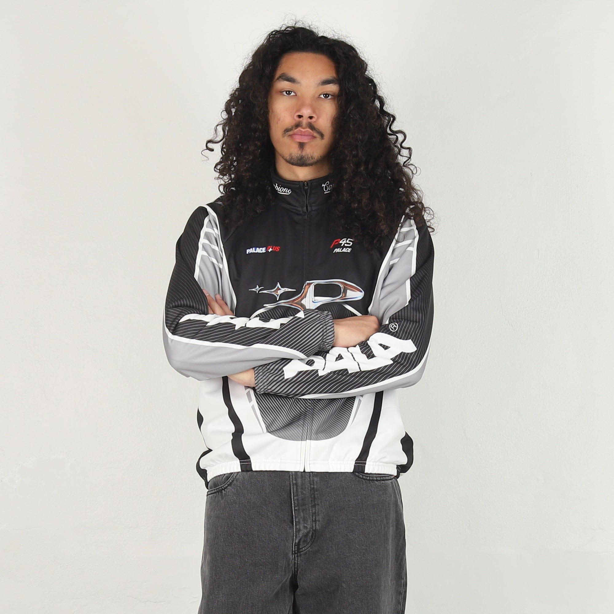 Palace MORE THAN A CYCLING ZIP JACKET - BLACK / SILVER