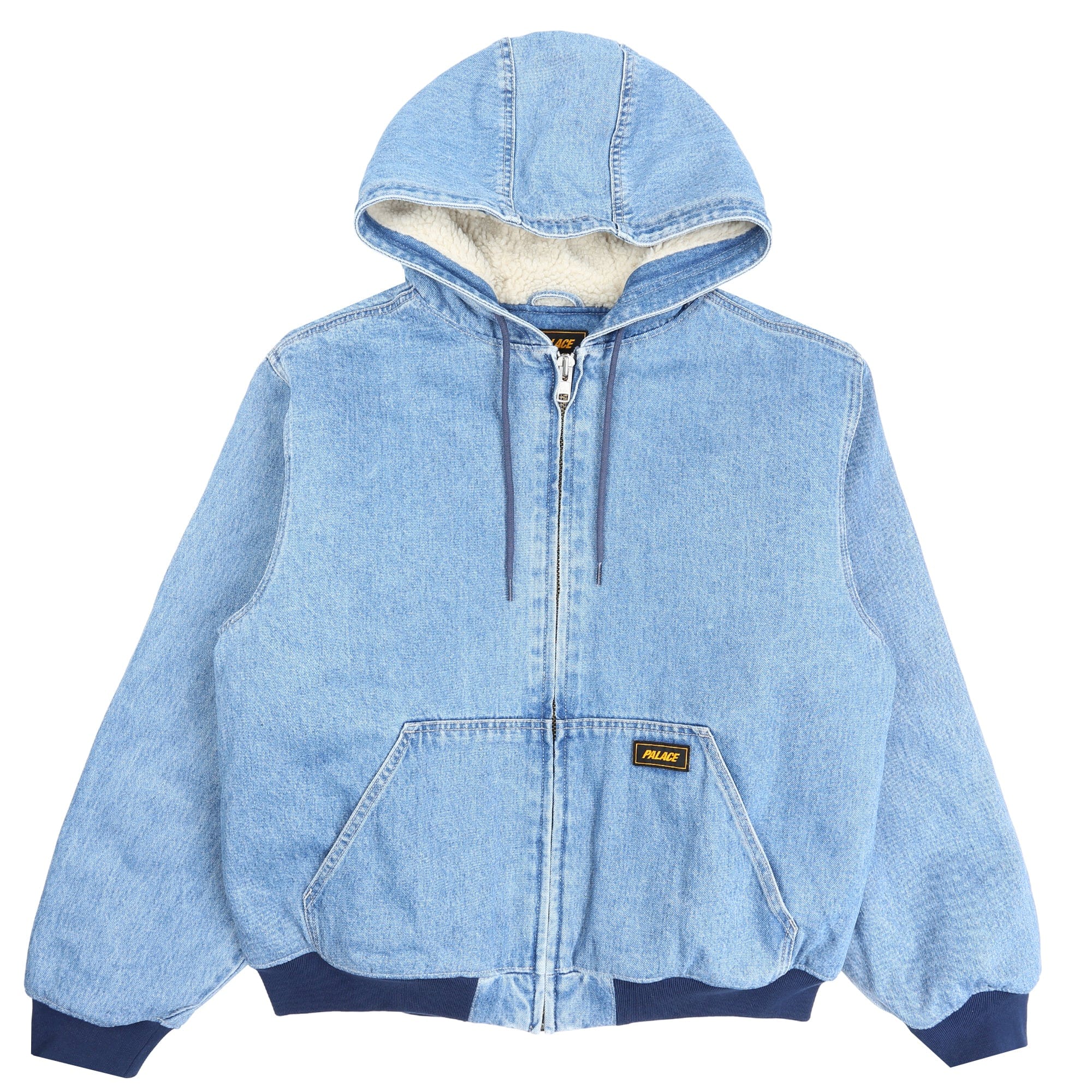 Palace HOODED SHERP JACKET - DISTRESSED LIGHT STONE WASH