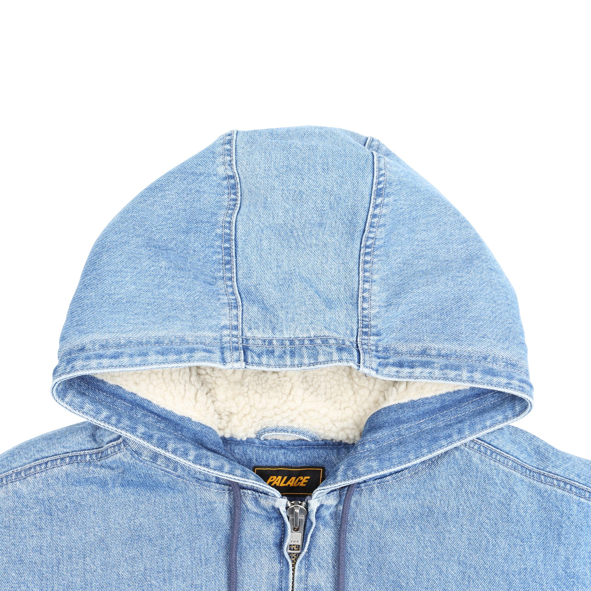 Palace HOODED SHERP JACKET - DISTRESSED LIGHT STONE WASH