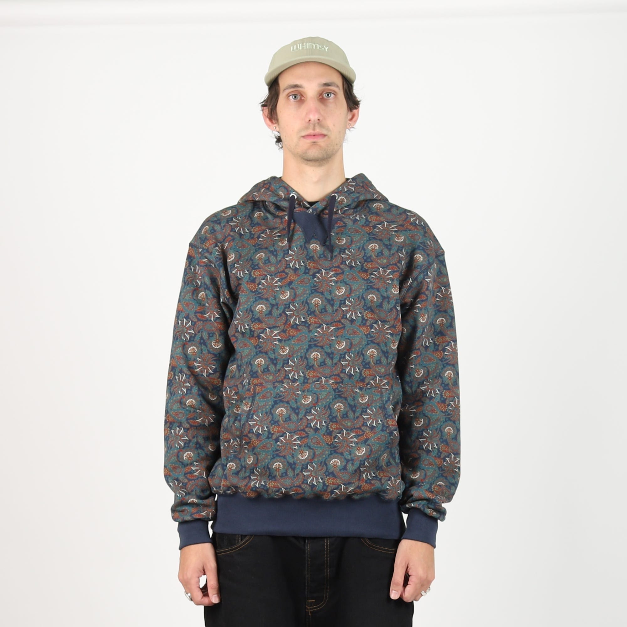 Whimsy Paisley Hoodie - Navy
