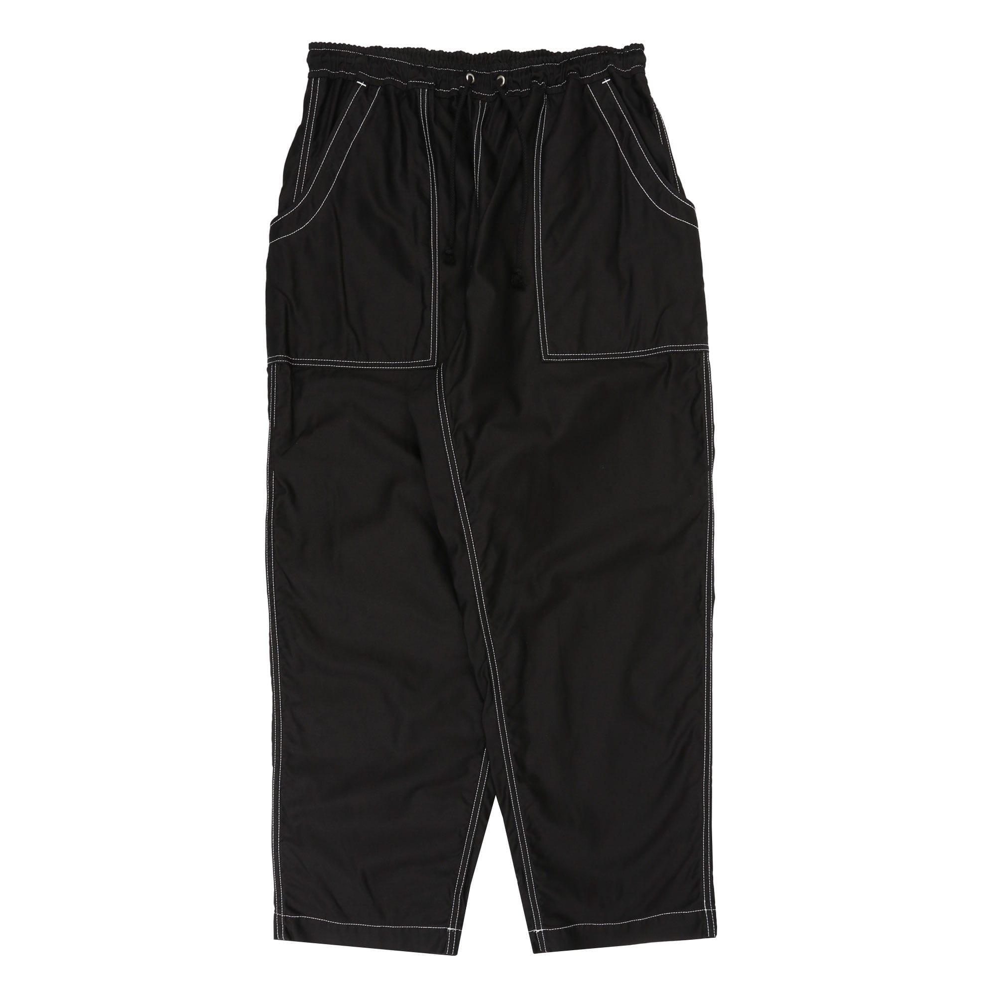 CDG HOMME Cotton Satin Garment Treated Pants - Black