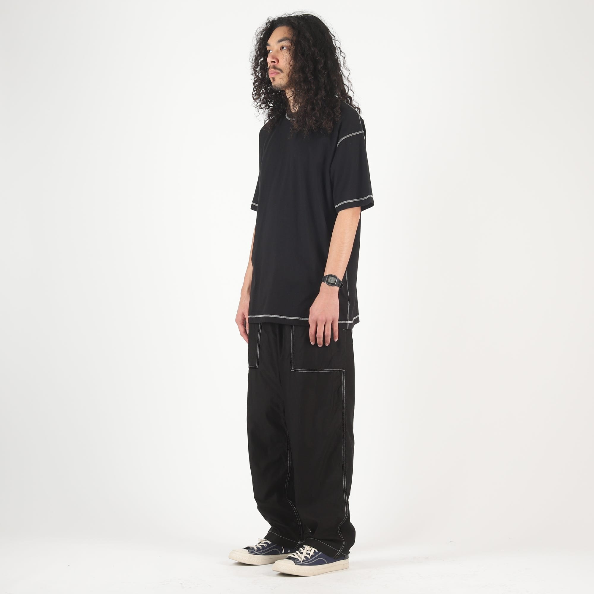 CDG HOMME Cotton Satin Garment Treated Pants - Black