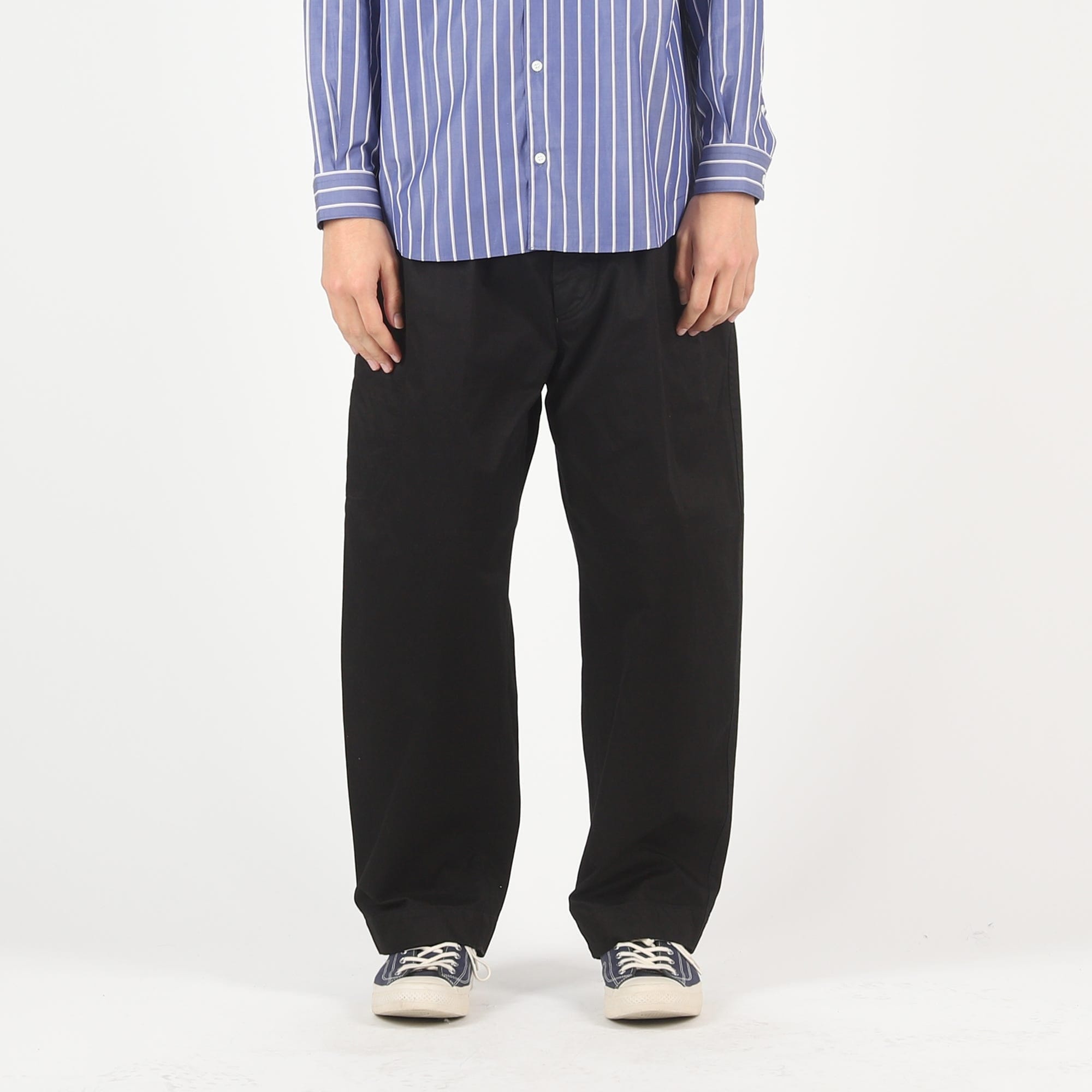 CDG HOMME Polyester Serge Garment Dyed Pants - Black