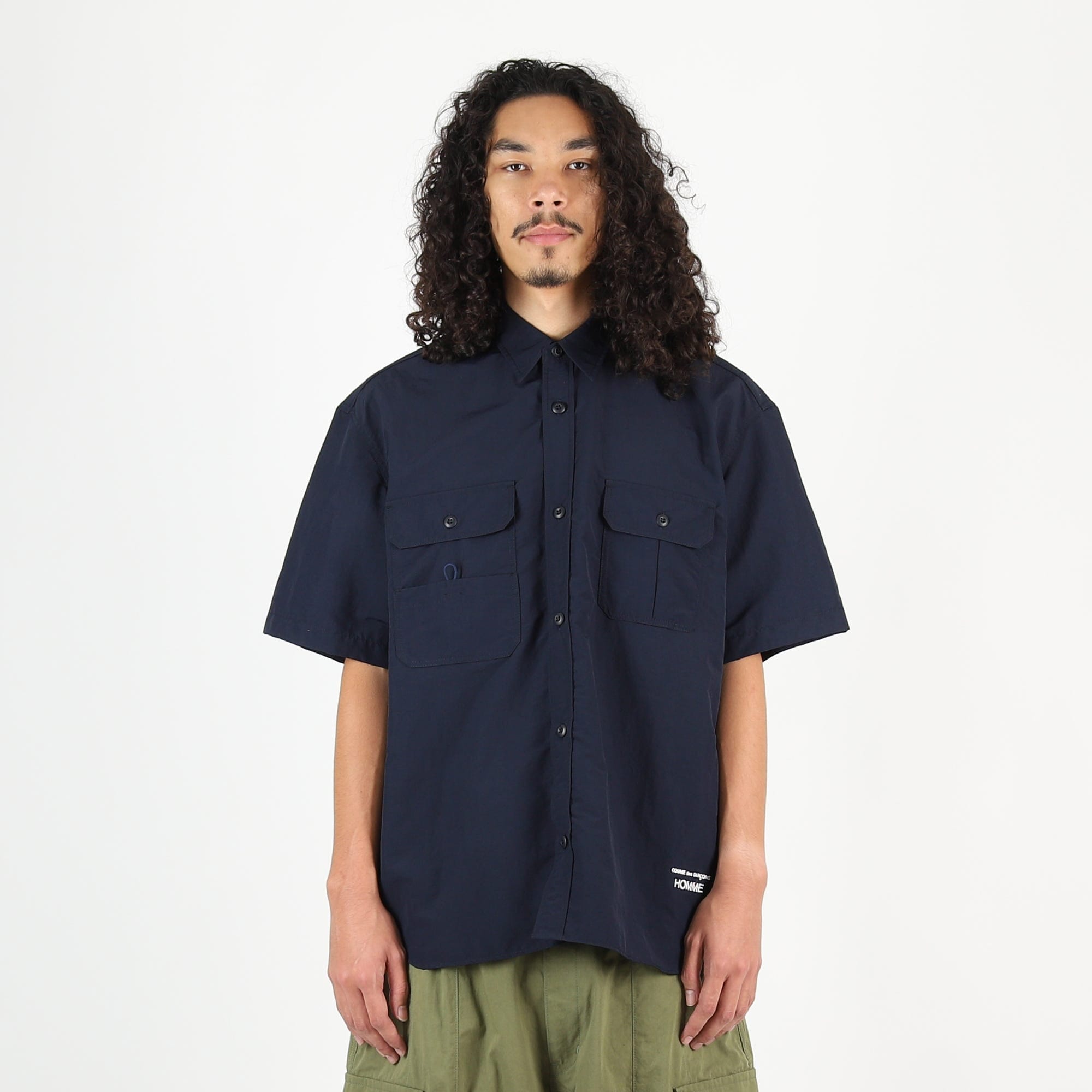 CDG HOMME Nylon Tussah Shirt - Navy