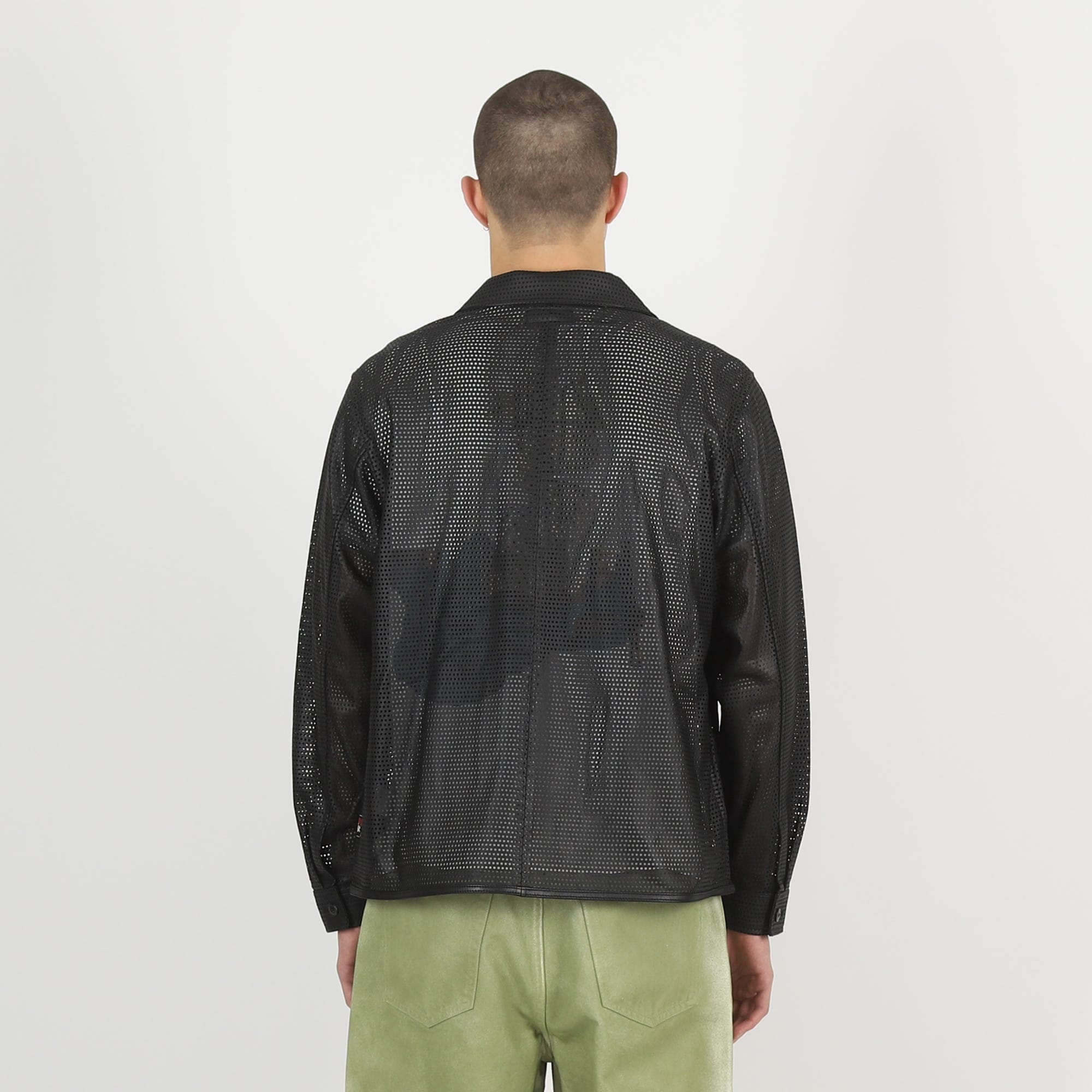 Stussy ZIP SHIRT PERFORATED LEATHER