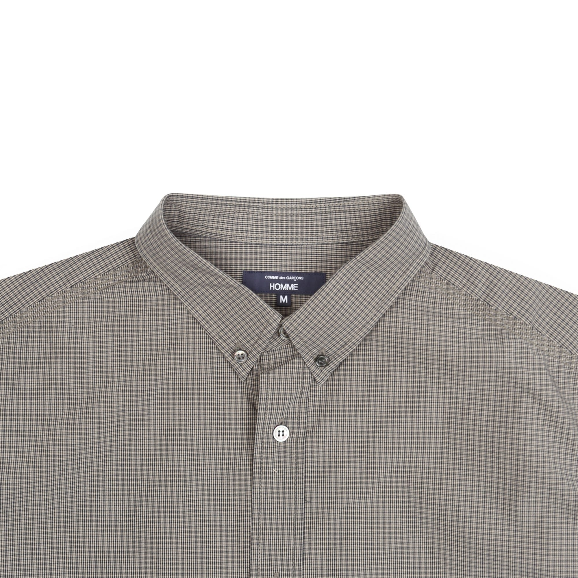 CDG HOMME Cotton Check Shirt - Brown