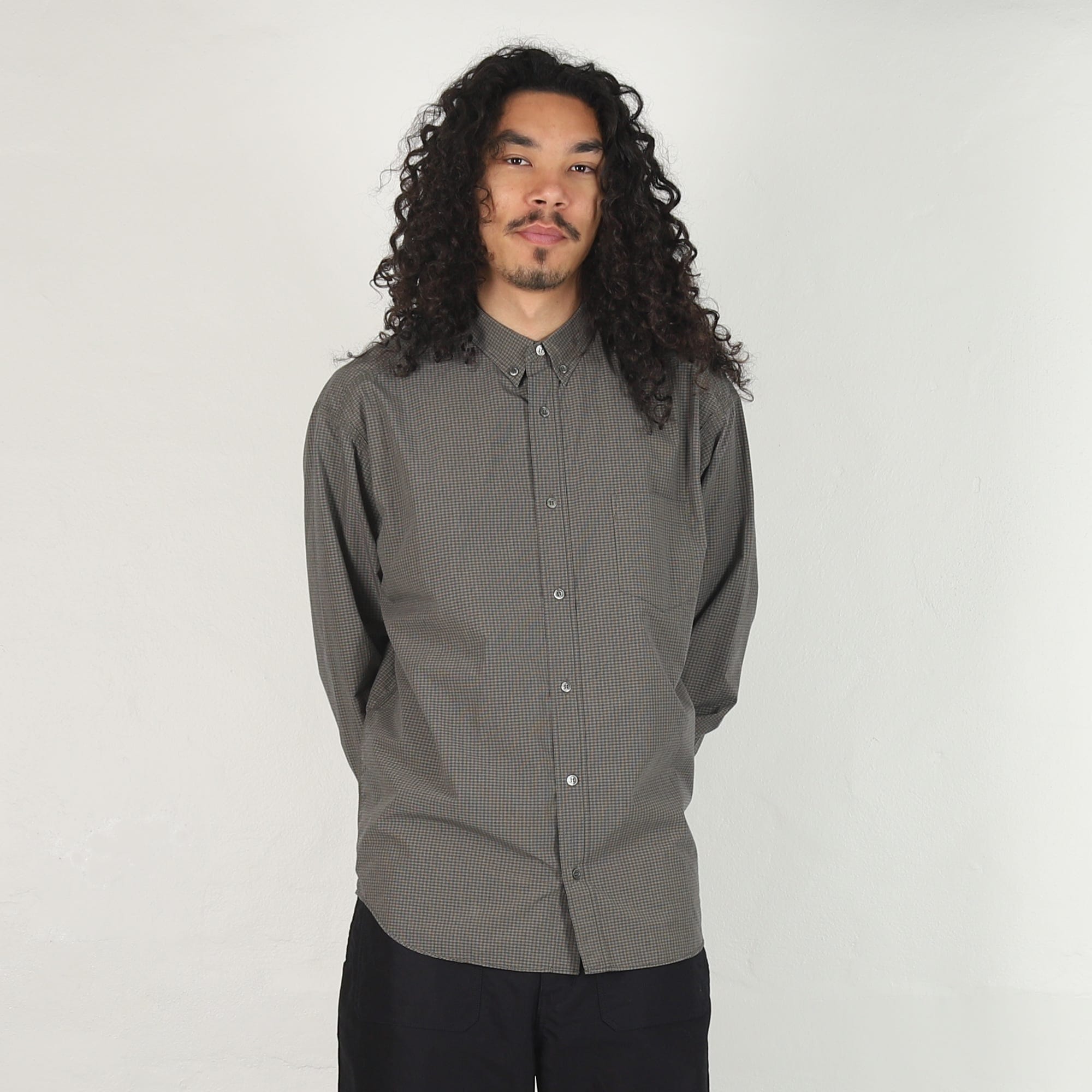 CDG HOMME Cotton Check Shirt - Brown