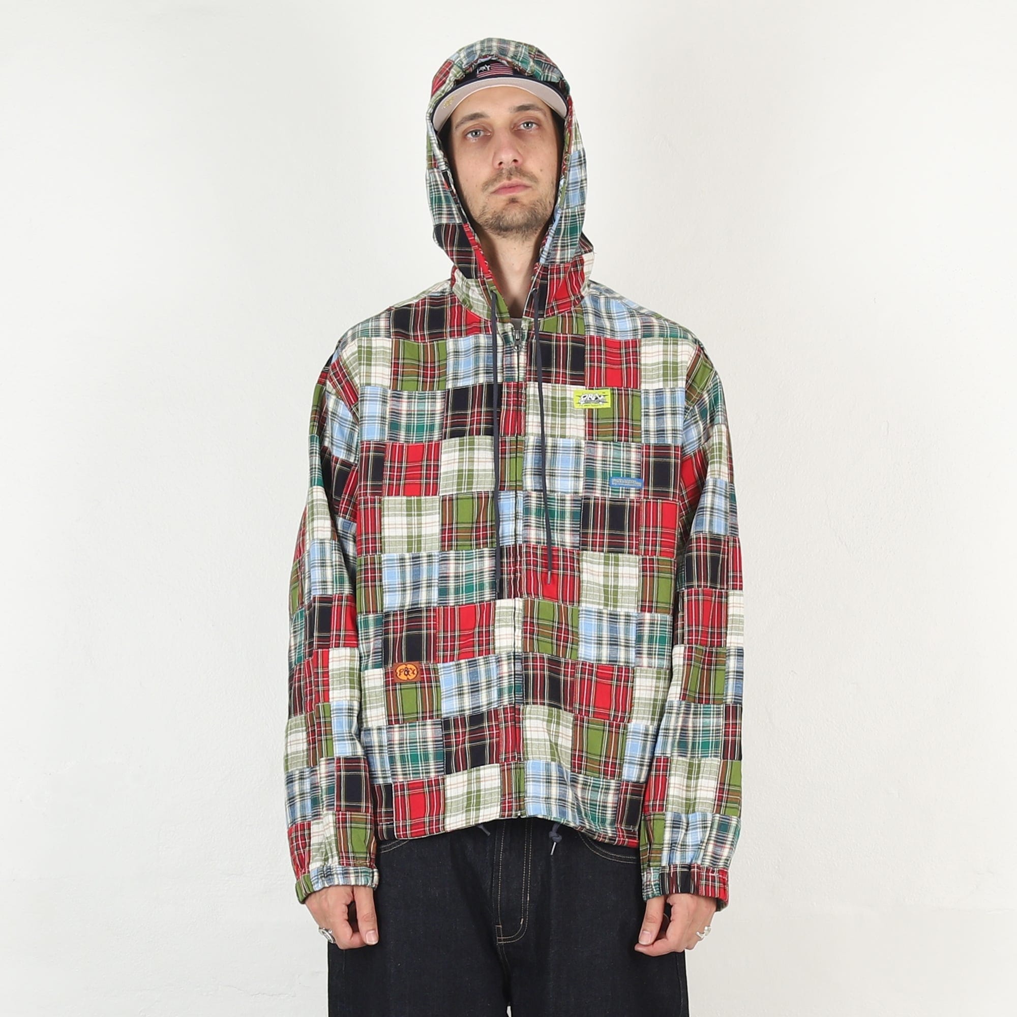 Punkandyo Plaid Zip Hoodie - Multi