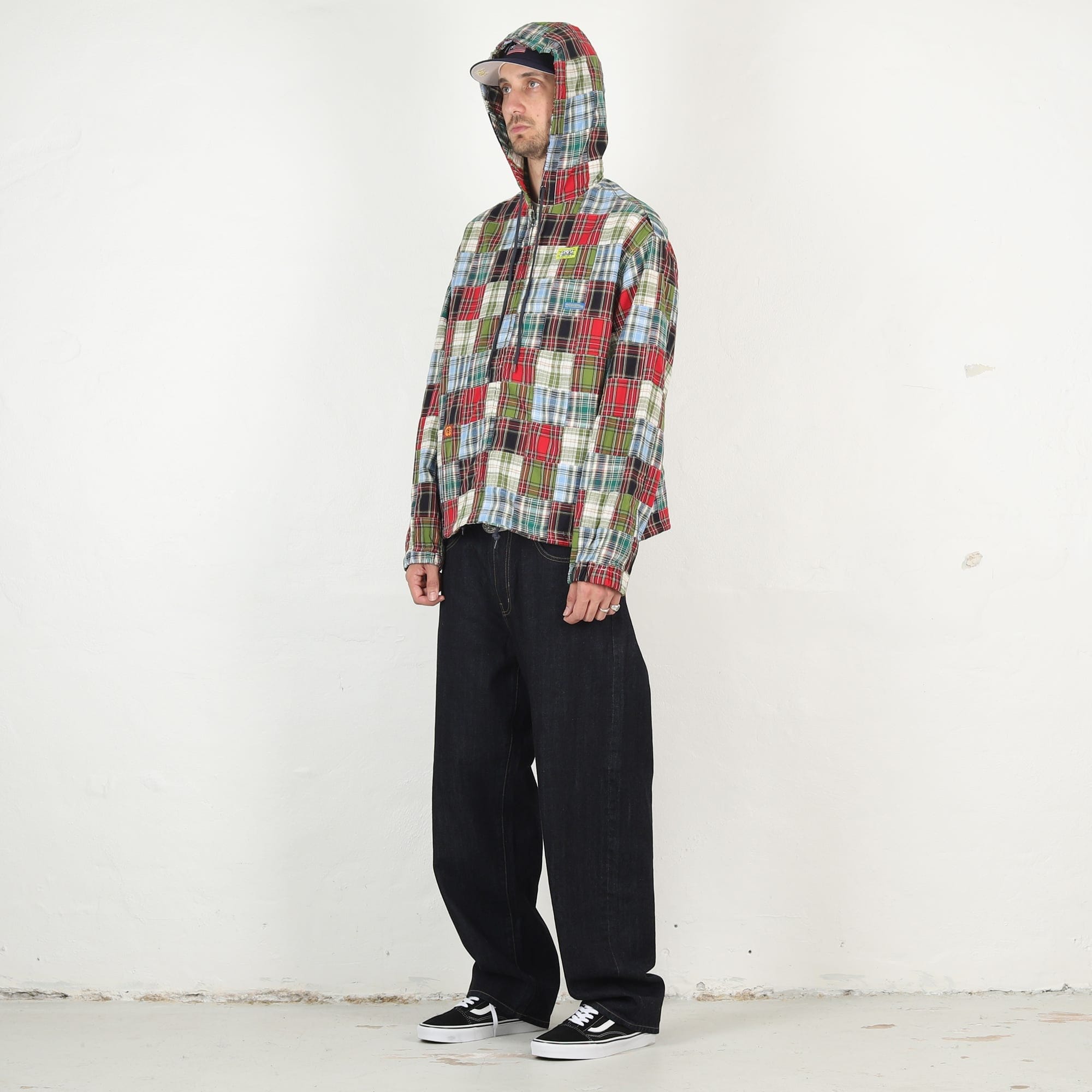 Punkandyo Plaid Zip Hoodie - Multi