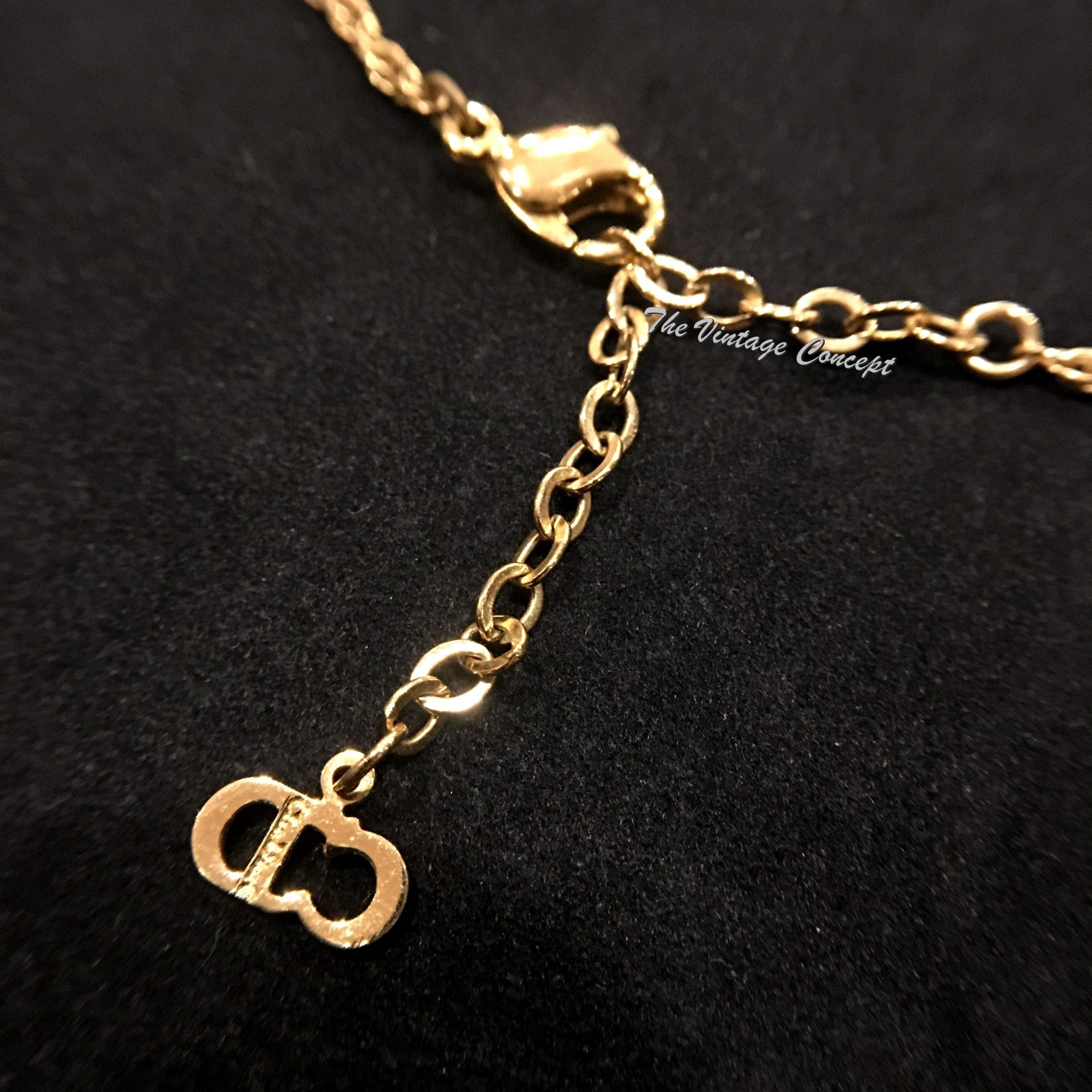 Dior Gold Tone "CD" logo Pendant Necklace