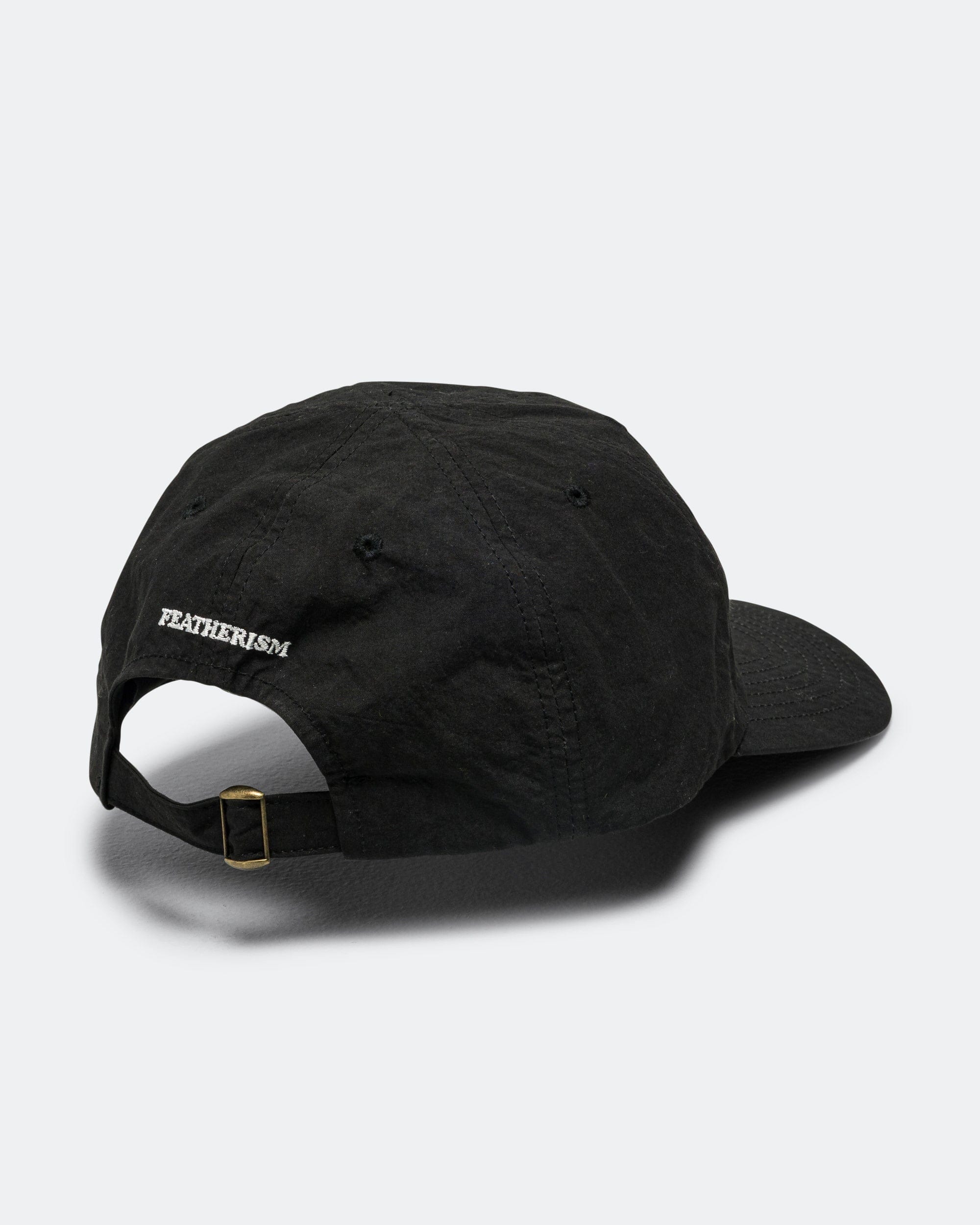 Found Feather 6 Panel Strap Back Cap - Black
