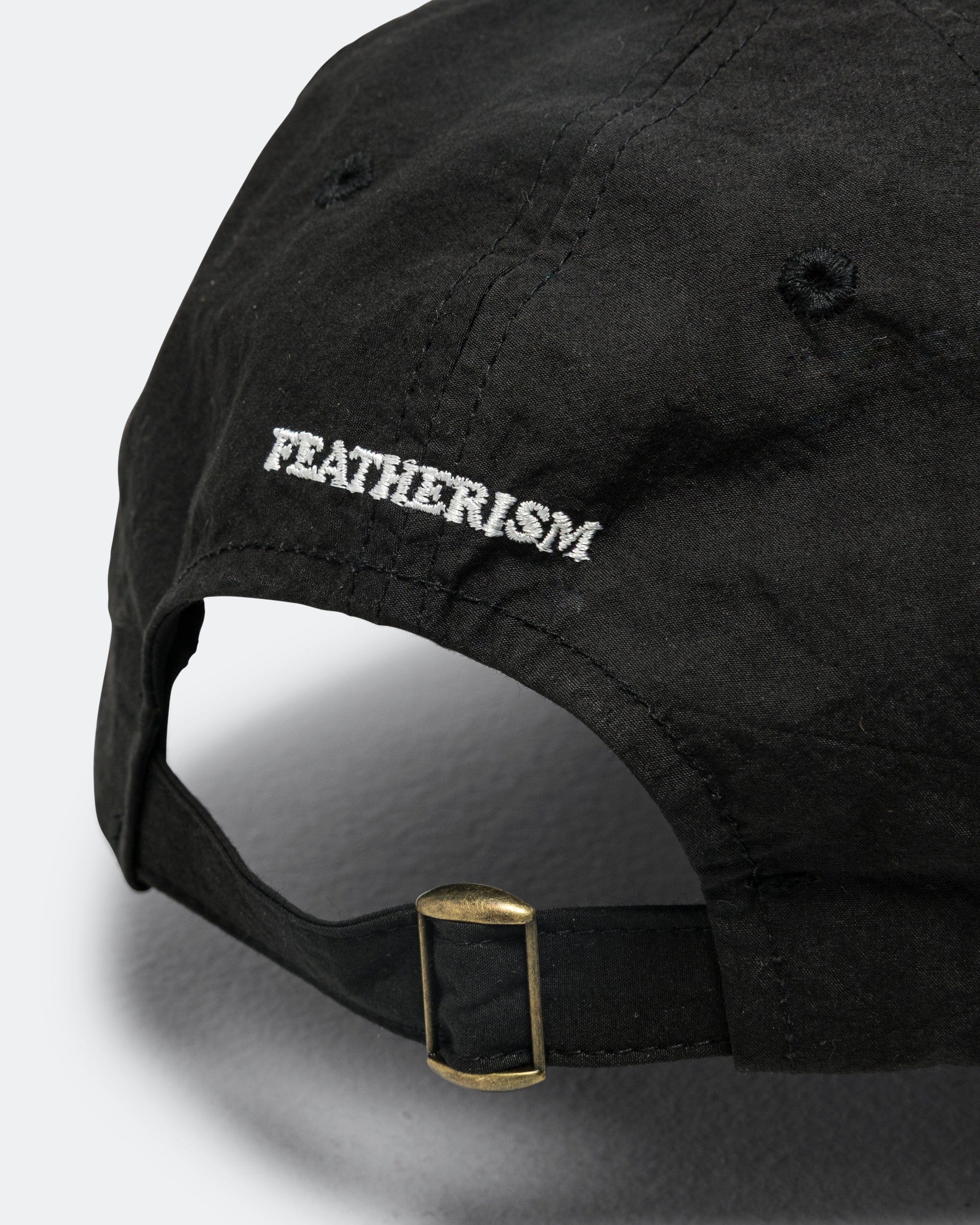 Found Feather 6 Panel Strap Back Cap - Black