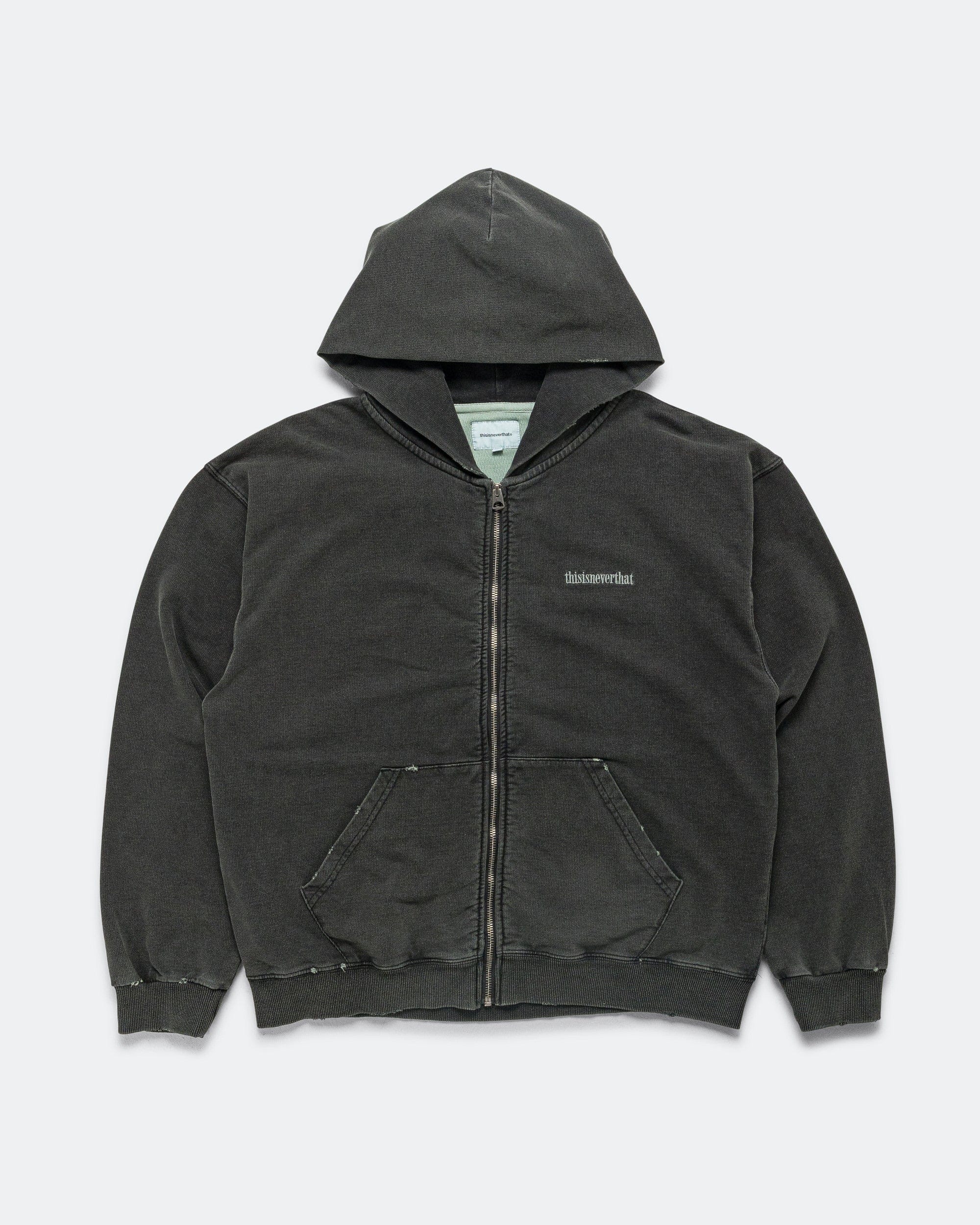 thisisneverthat Damaged Zip Up Hoodie - Faded Black