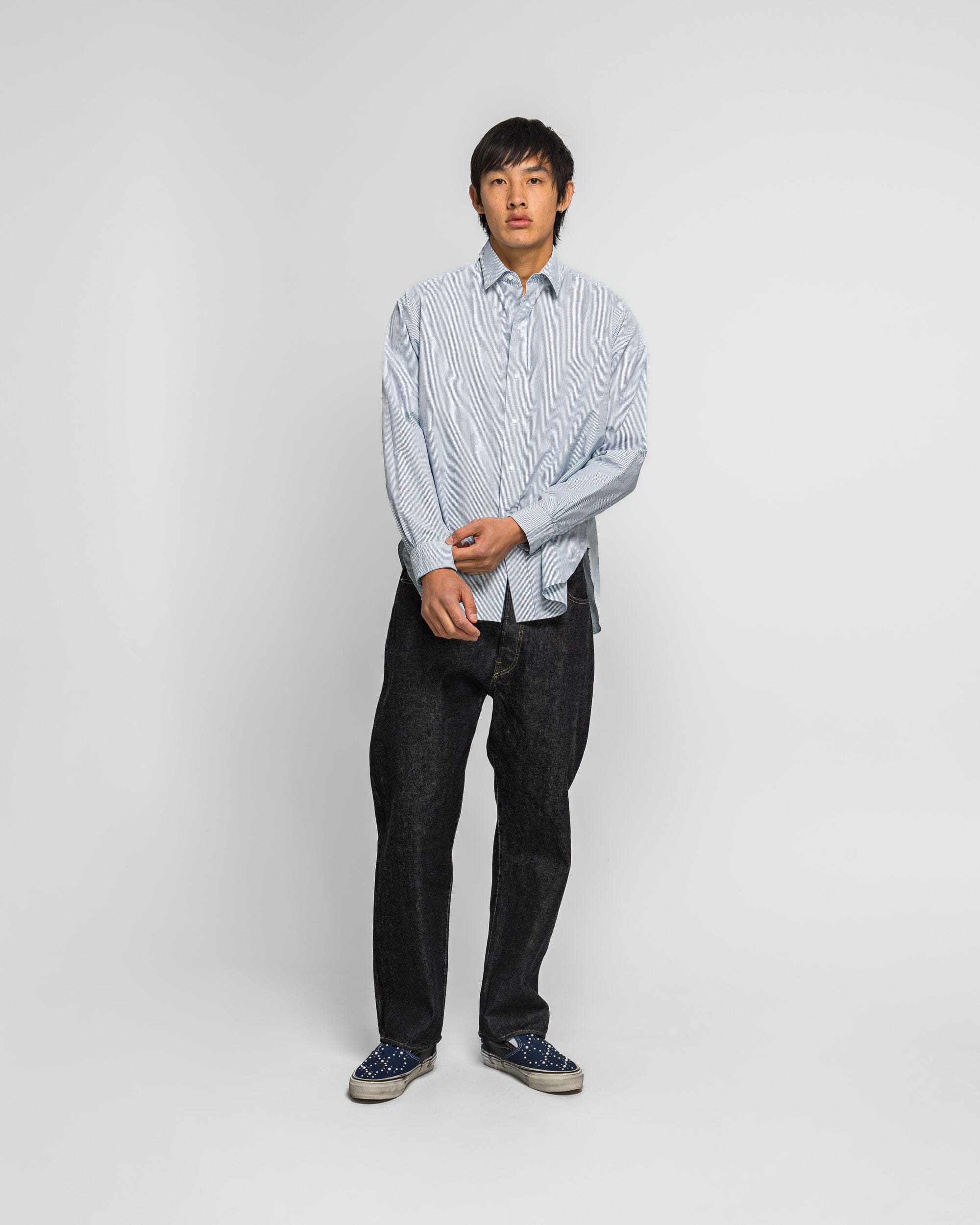 A.PRESSE Regular Collar Shirt - Navy