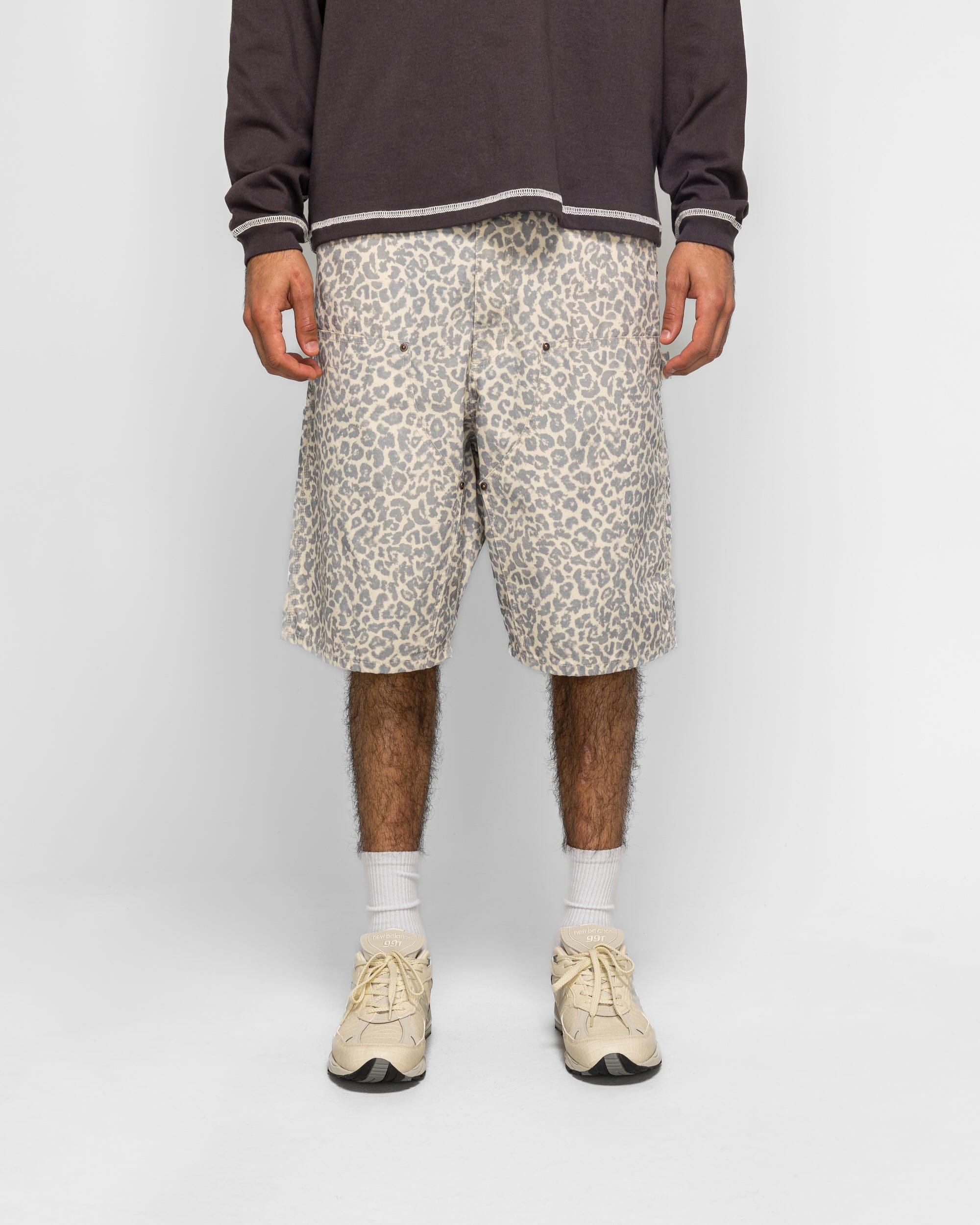 Beams Print Double Knee Shorts - Leopard