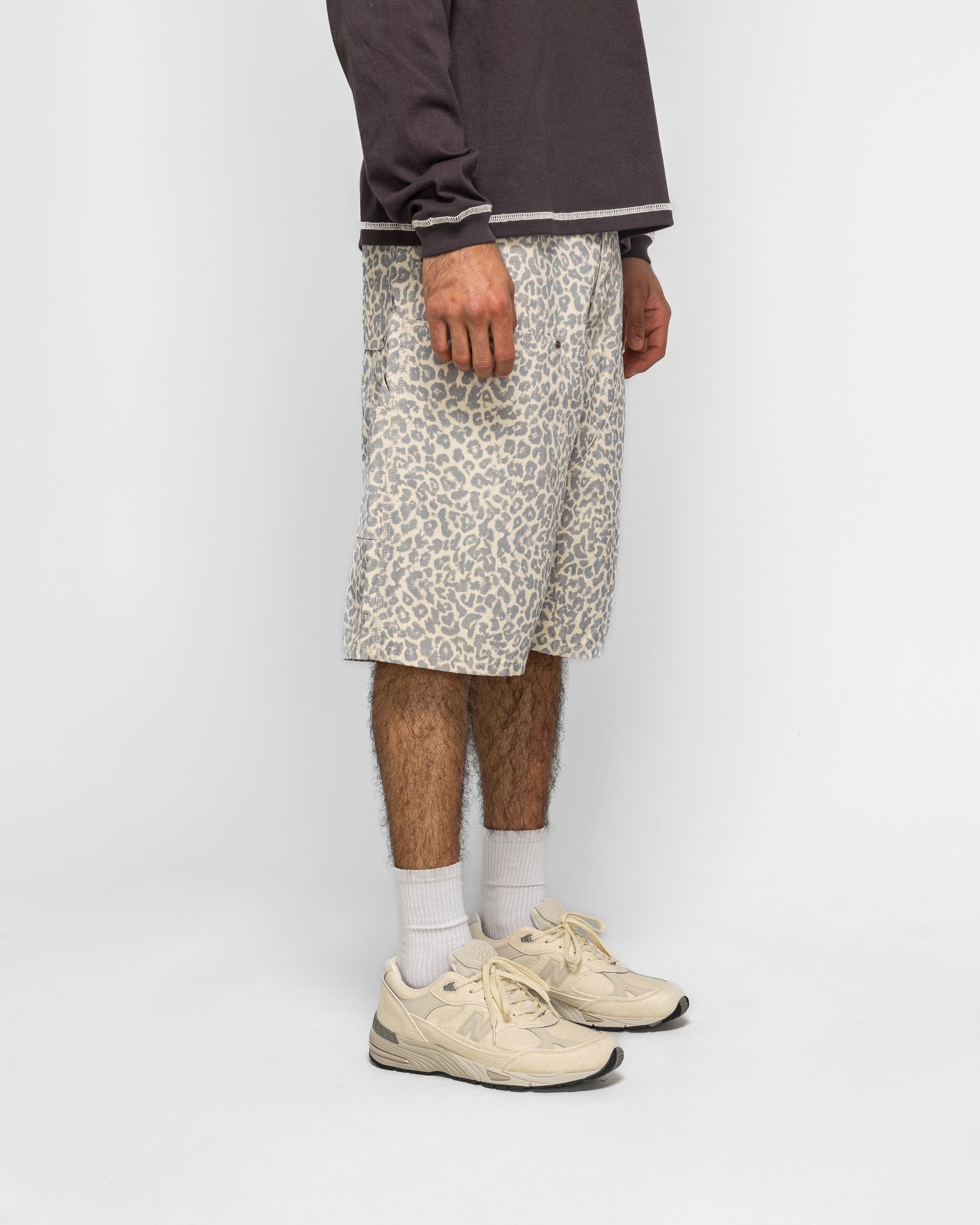 Beams Print Double Knee Shorts - Leopard