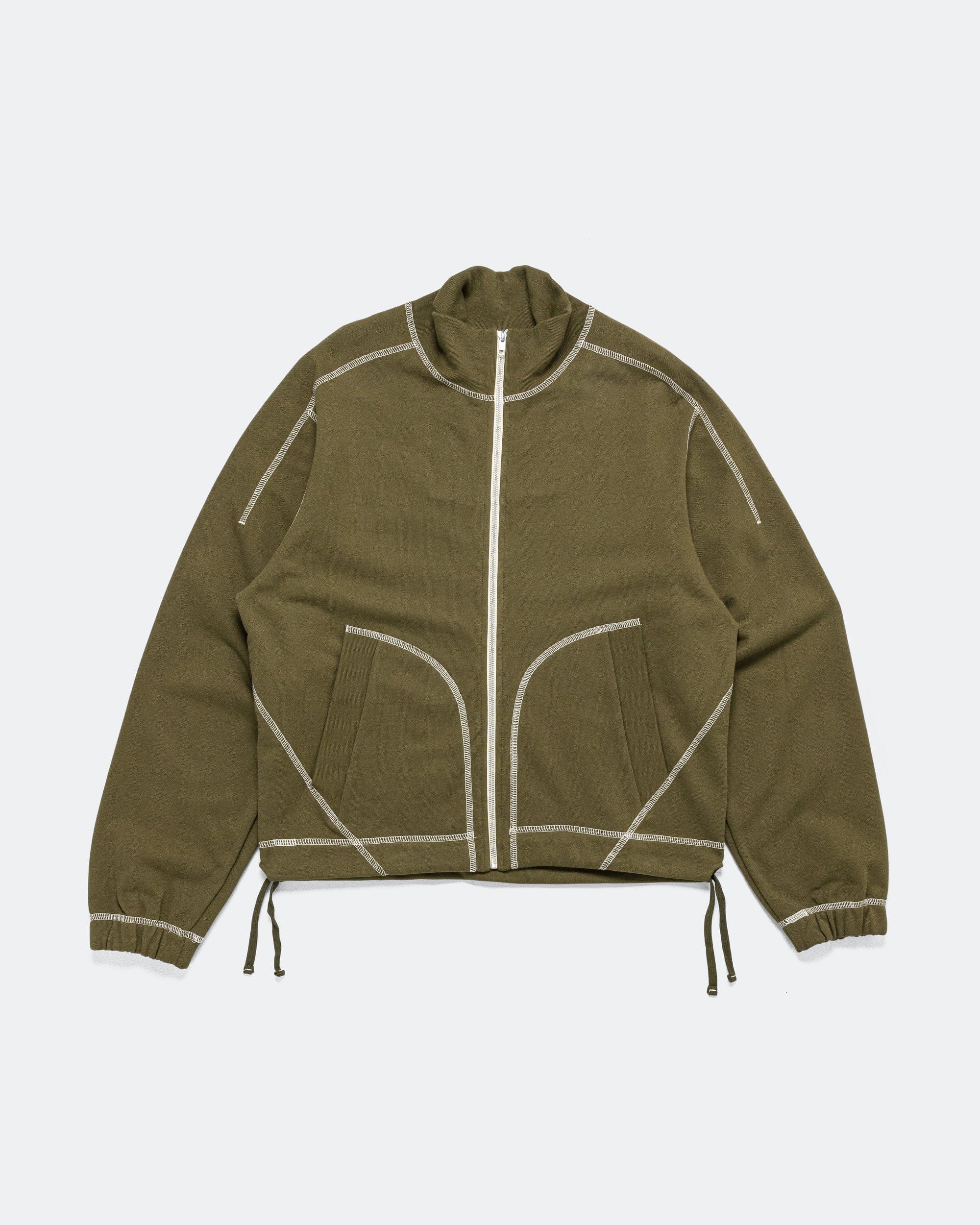 Colin Meredith Knot Zip Sweater - Olive