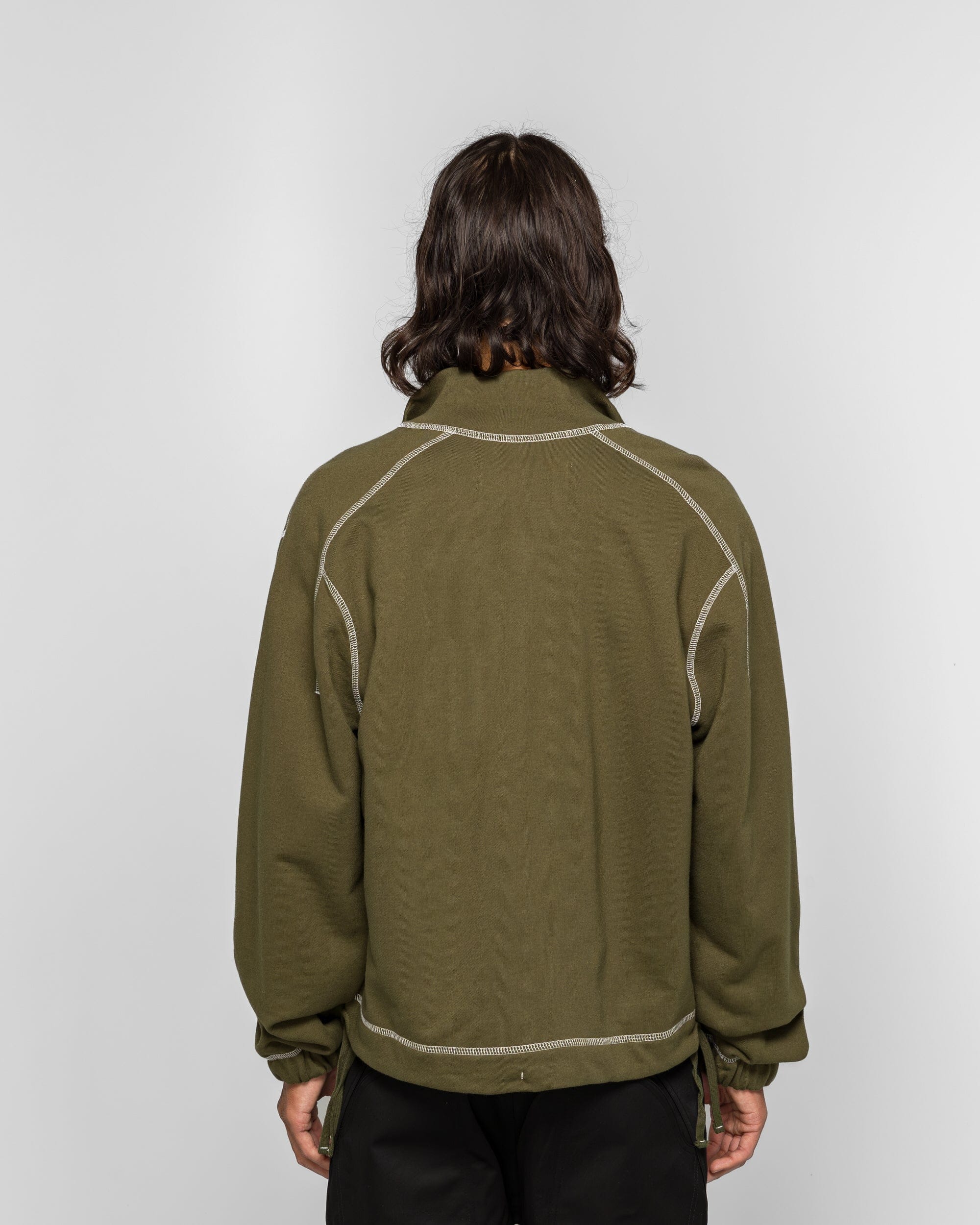 Colin Meredith Knot Zip Sweater - Olive