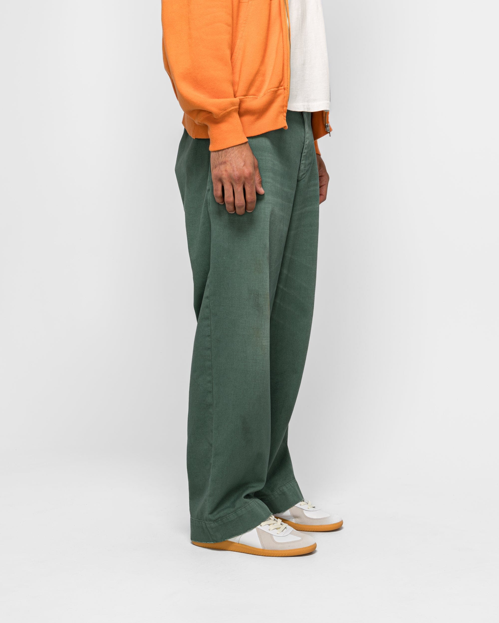 A.PRESSE Vintage Twill Work Pants - Green