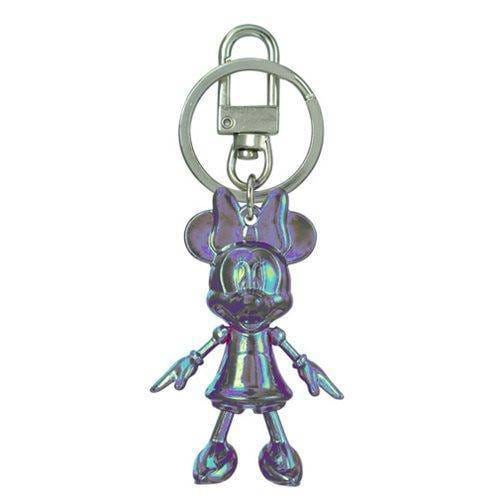 Monogram Minnie Mouse October Opal Pewter Dangle Key Chain