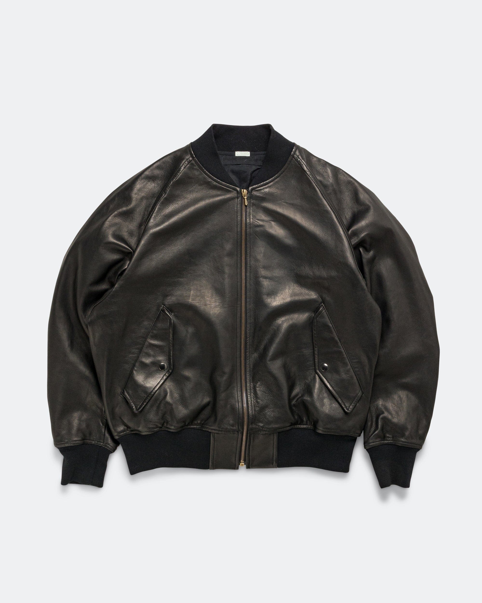A.PRESSE Leather L2-B Flight Jacket - Black