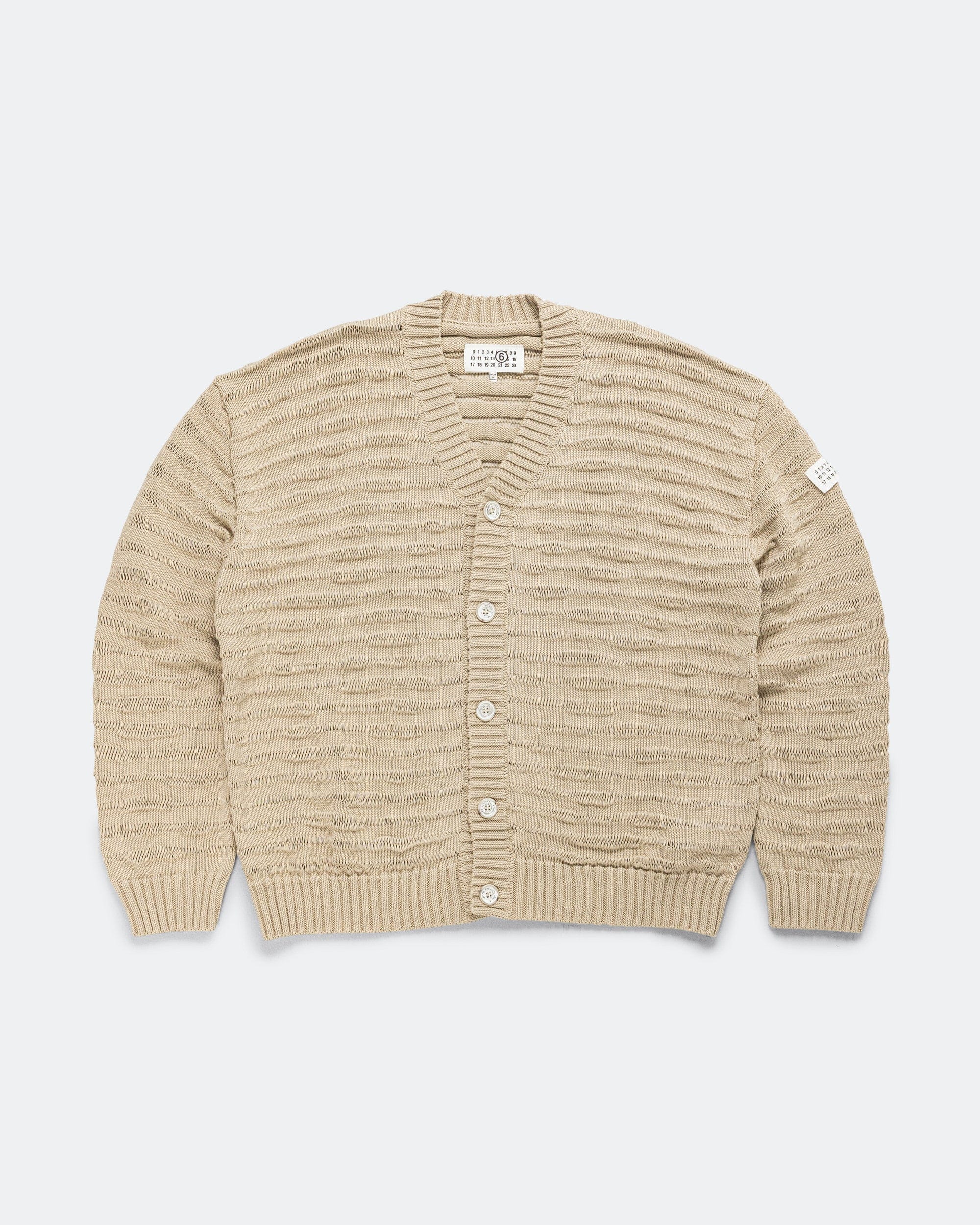 MM6 Sheer Stripes Cardigan - Dune