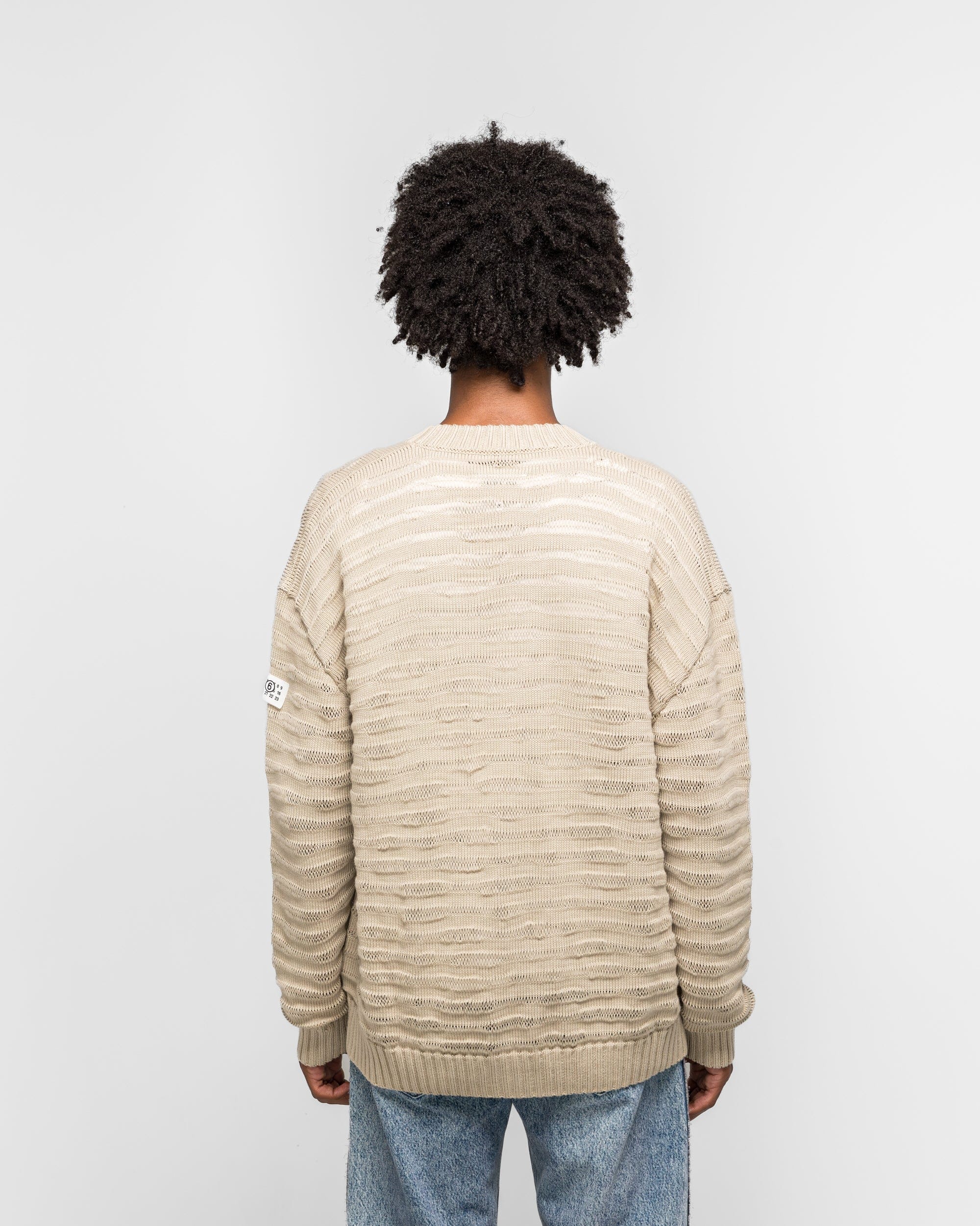 MM6 Sheer Stripes Cardigan - Dune