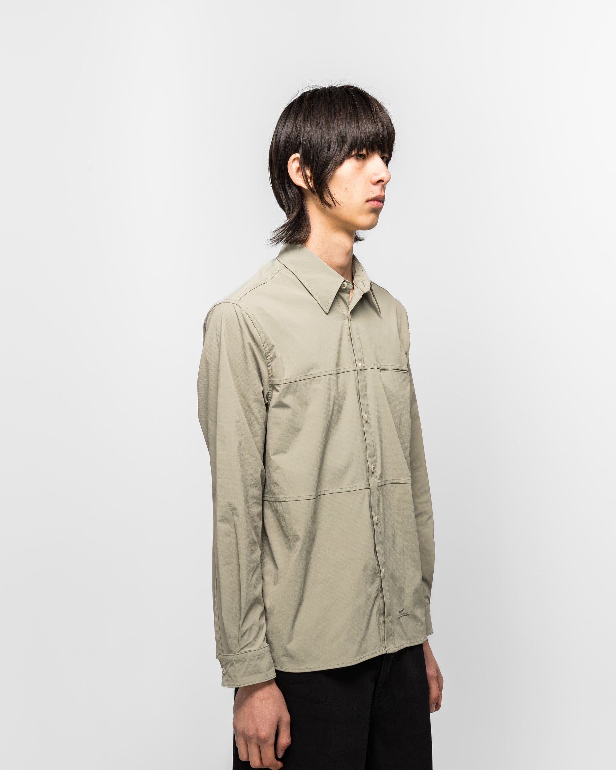 Observe Crinkled Ripstop Panel Shirt - Sage