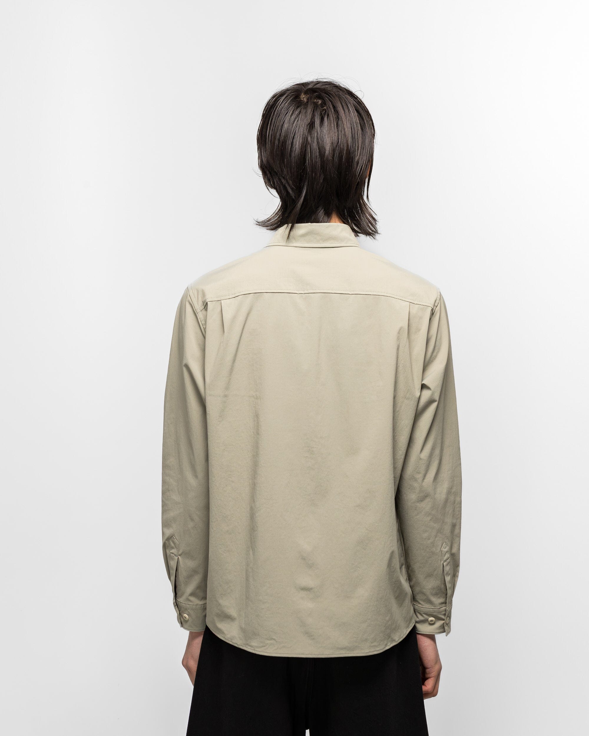 Observe Crinkled Ripstop Panel Shirt - Sage