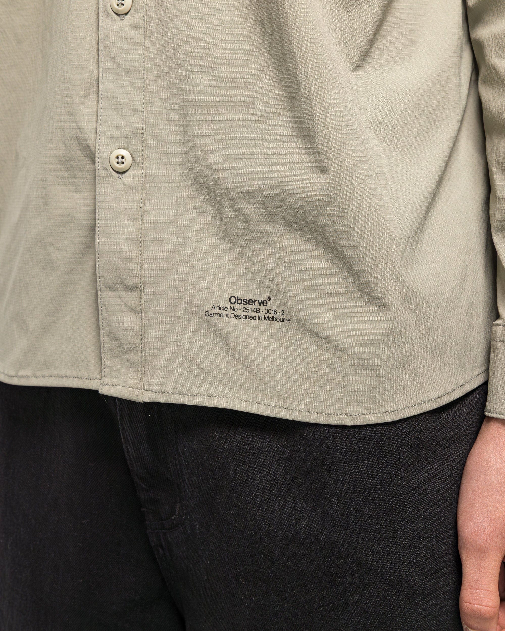 Observe Crinkled Ripstop Panel Shirt - Sage