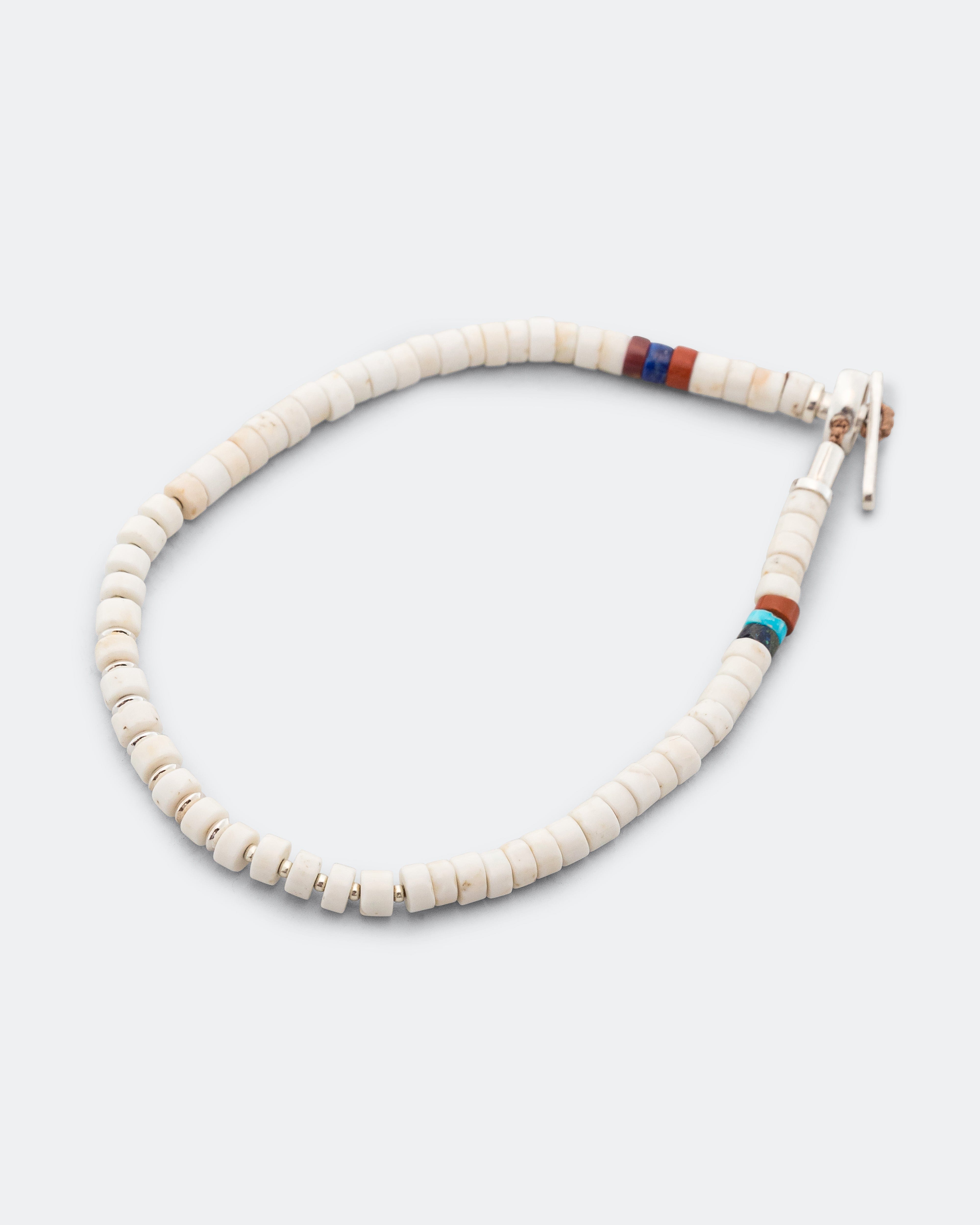 Mikia Silver Heishi Bracelet - Magnesite/925 Silver
